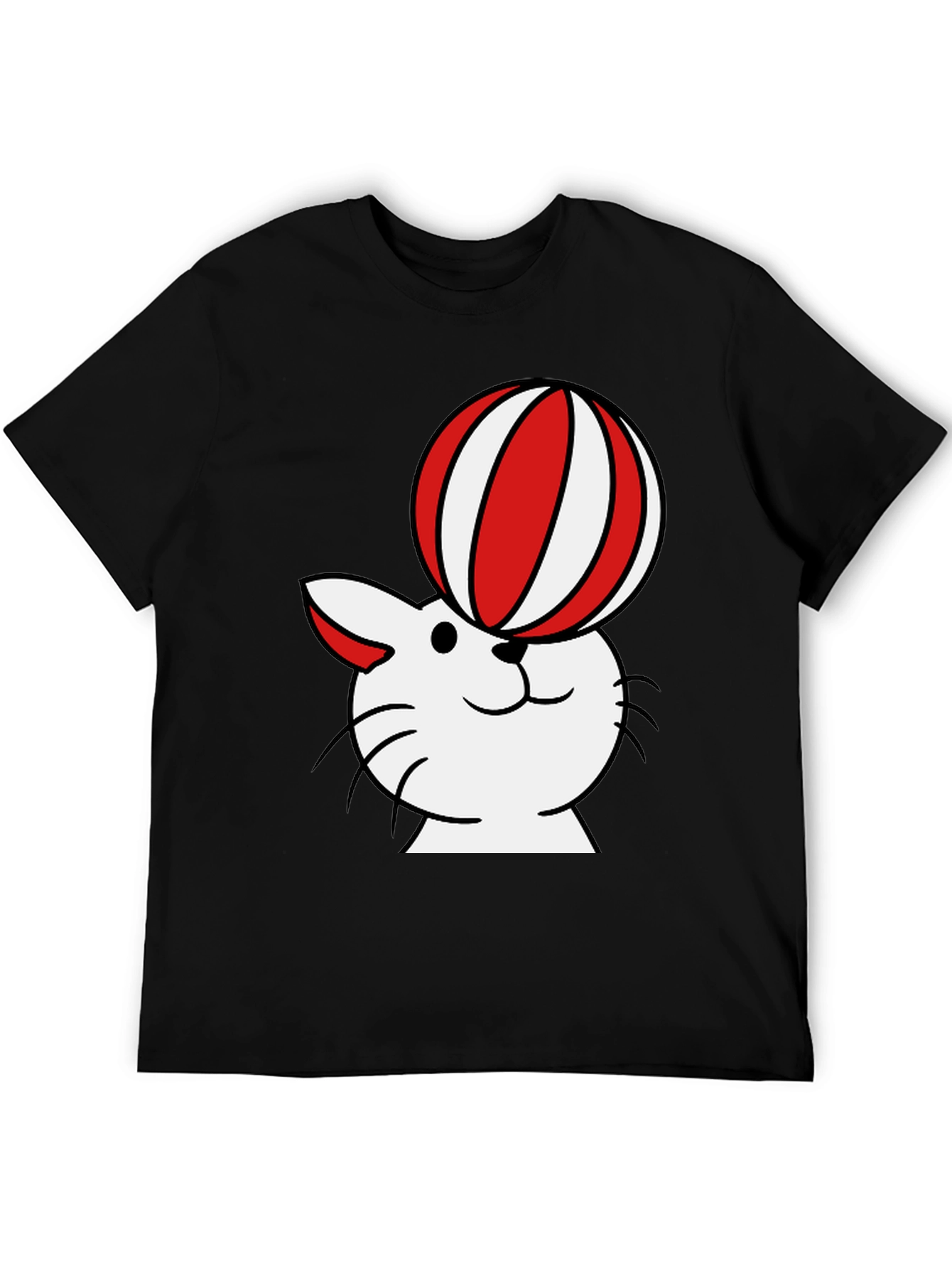 Black Cat with Ball T-Shirt - Whimsical Design view 5