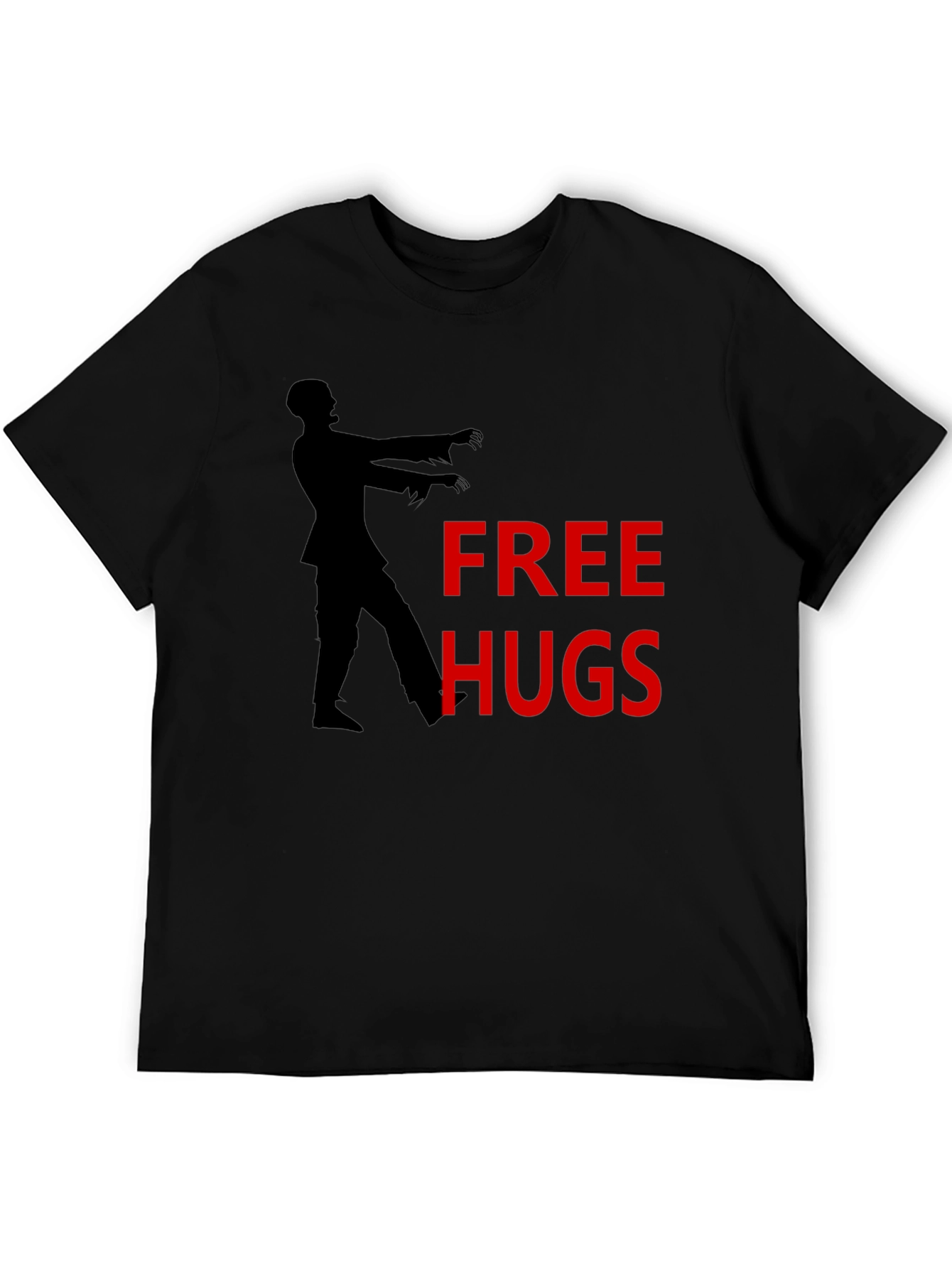 Black Free Hugs Zombie Graphic T-Shirt view 5