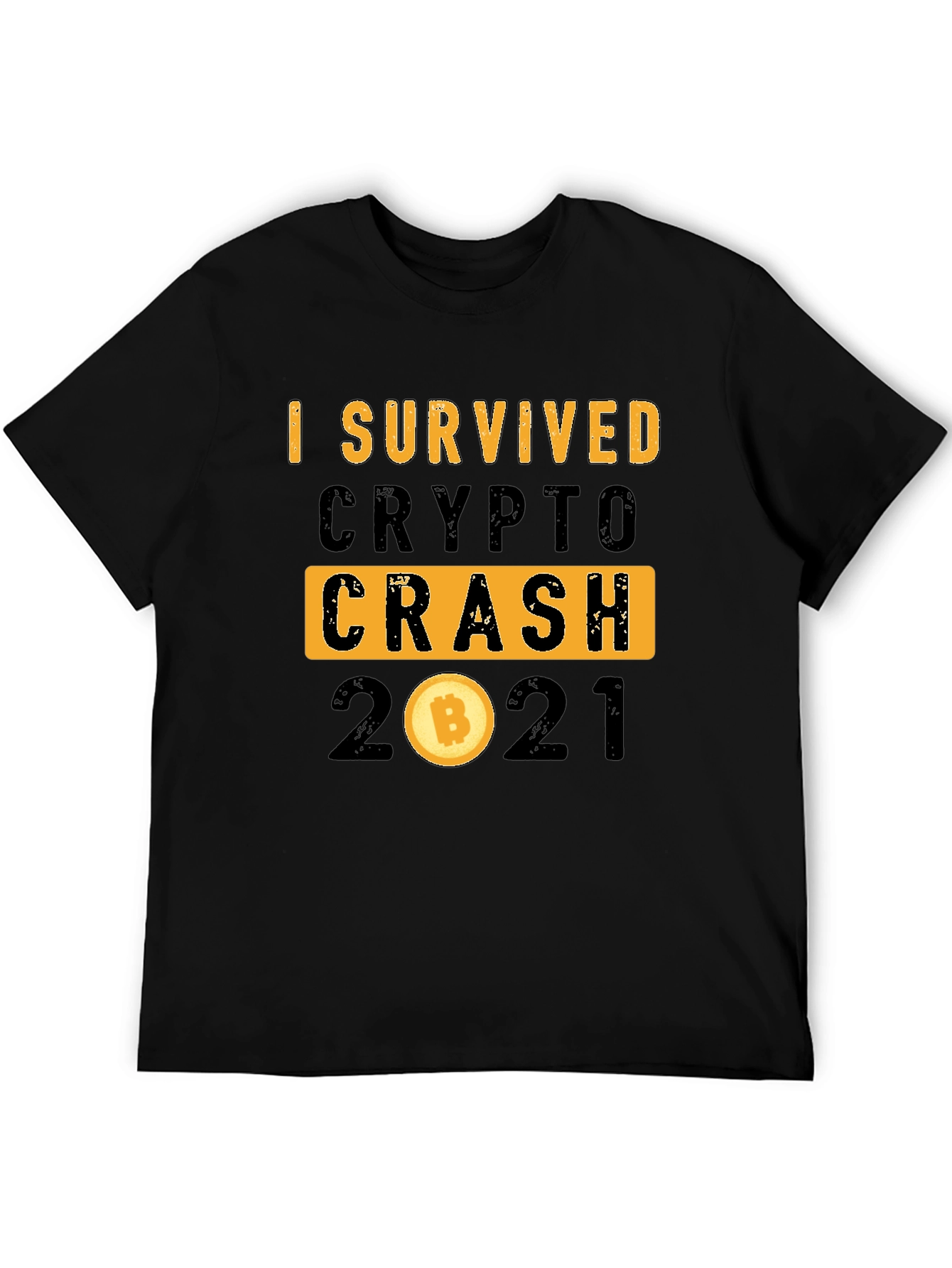 Black I Survived Crypto Crash 2021 T-Shirt view 5