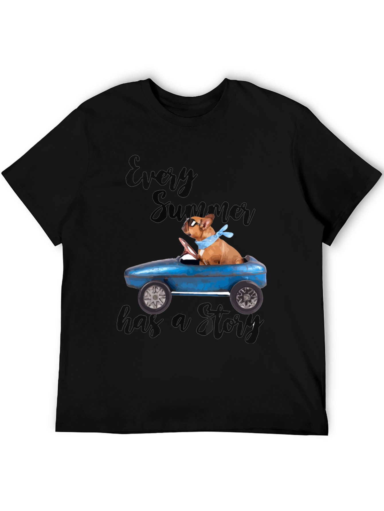 Black Dog Driving Car Graphic T-Shirt view 5