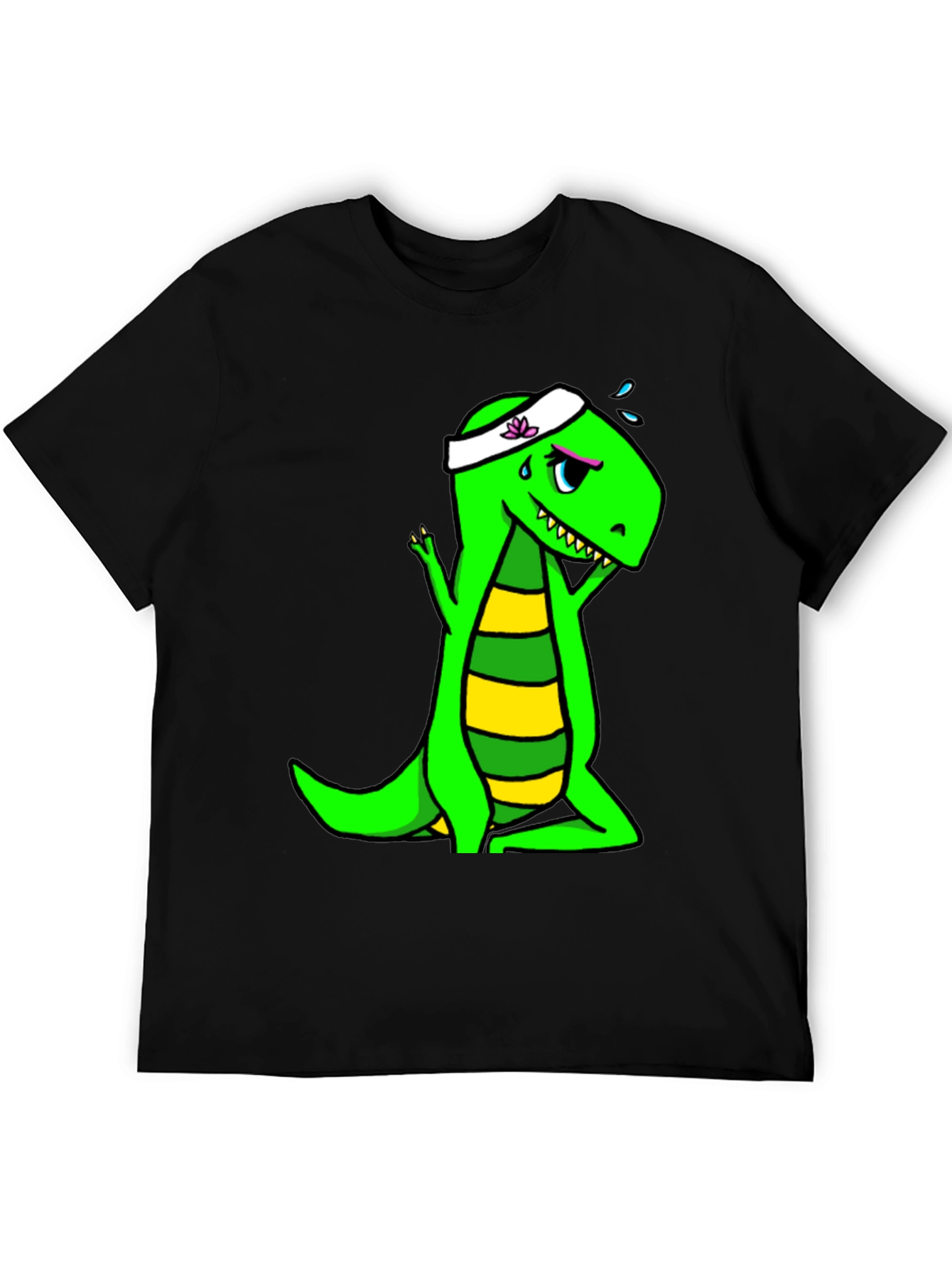 Black Dino Yoga Black T-Shirt view 5