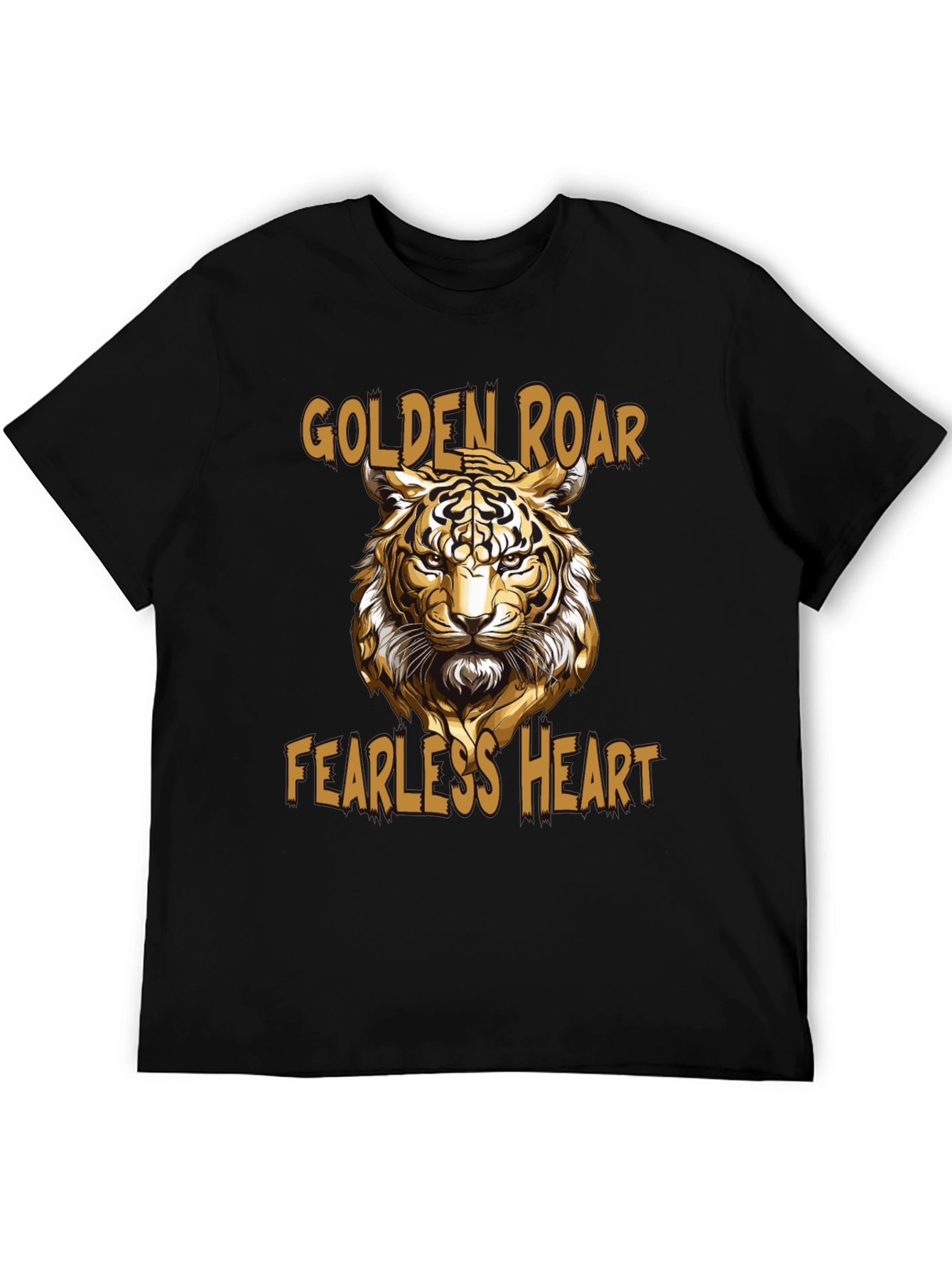 Black Golden Roar Tiger Graphic Tee - Fearless Heart view 5