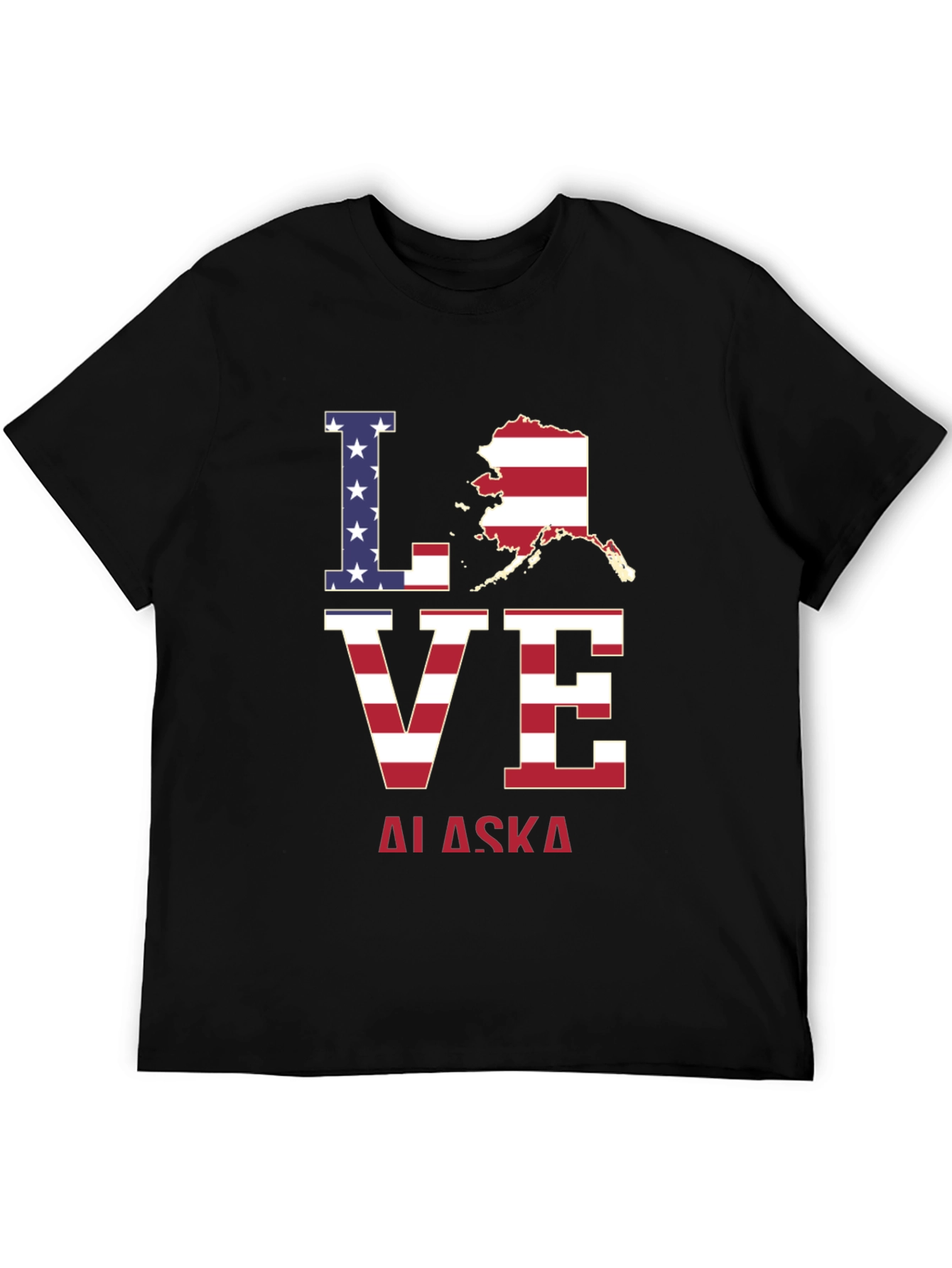 Black Love Alaska Patriotic T-Shirt view 5