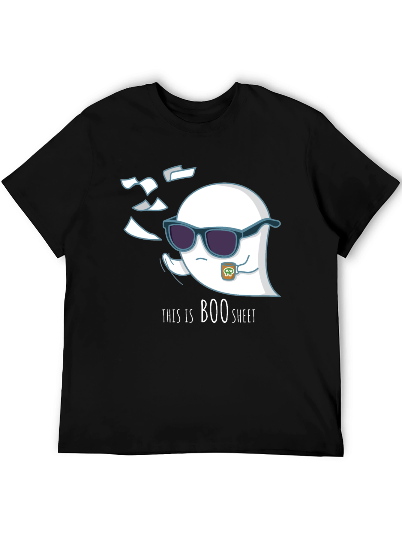 Black Cool Boo Sheet T-Shirt - Ghost Design view 5