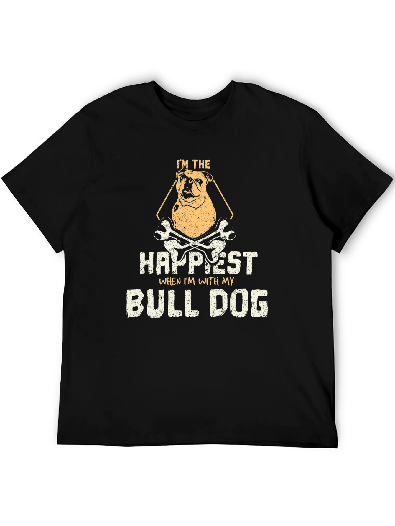 Black Happiest with My Bulldog Graphic T-Shirt view 5