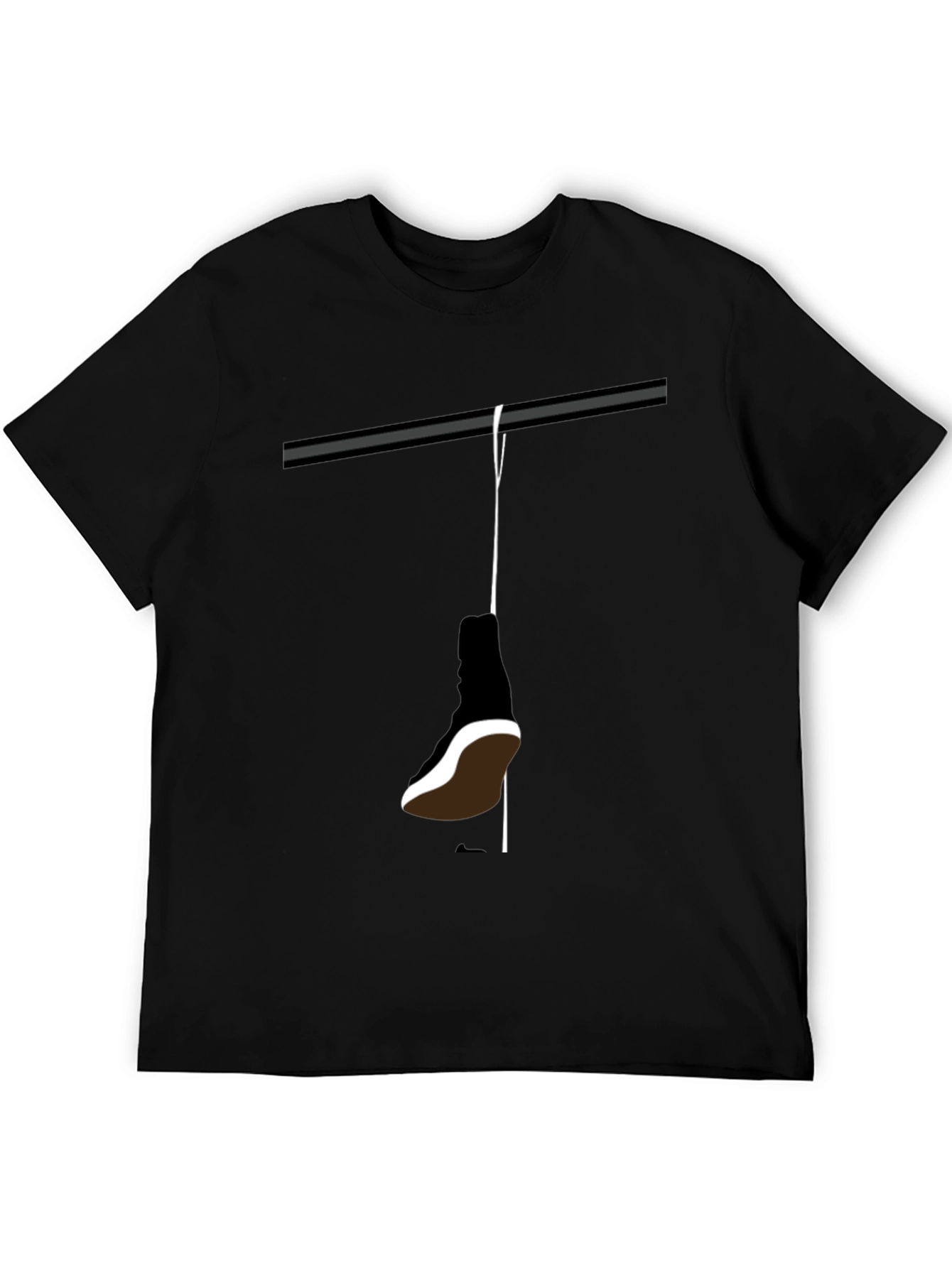 Black Hanging Shoe T-Shirt - Stylish Graphic Tee view 5