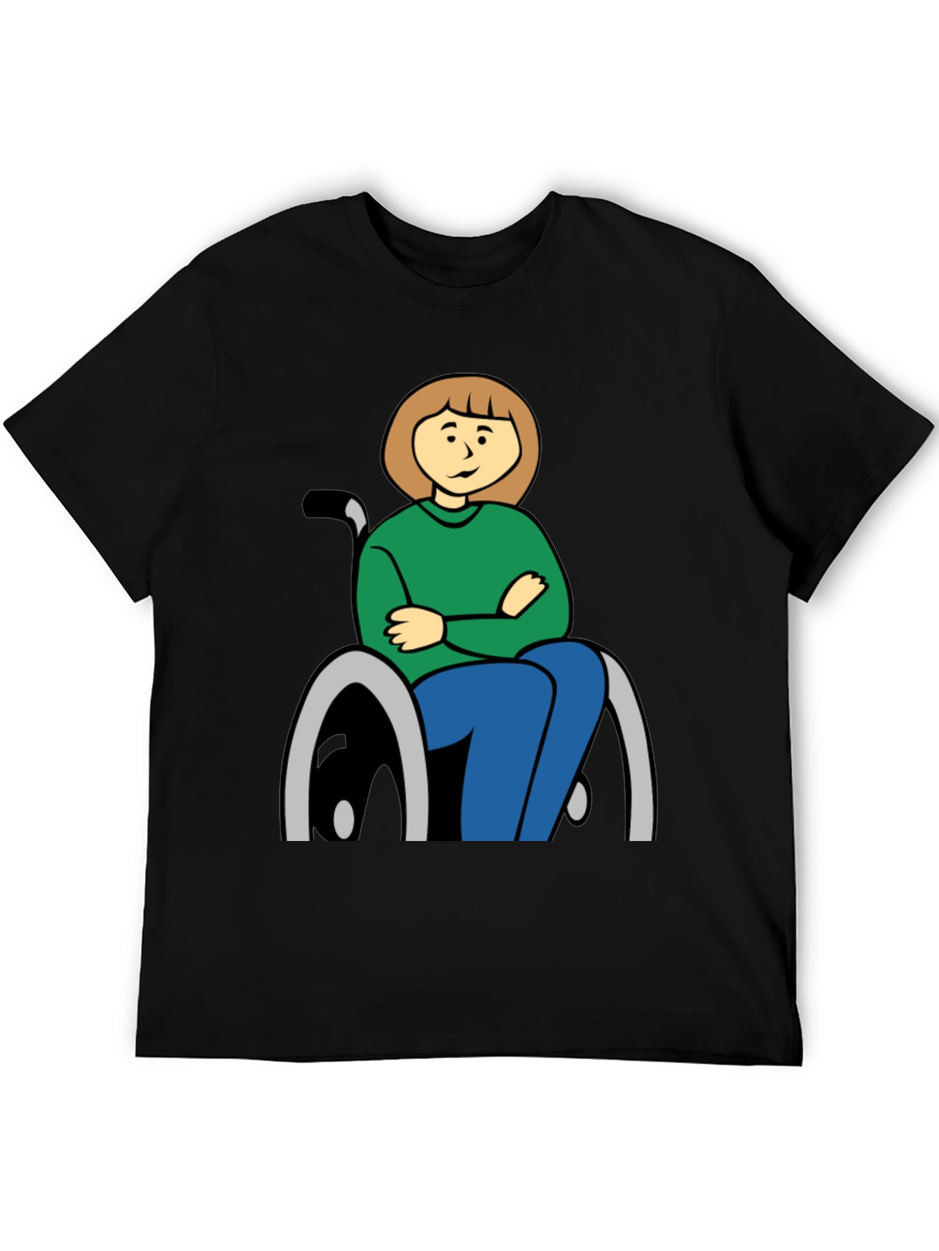 Black Cartoon Woman in Wheelchair Graphic Tee view 5