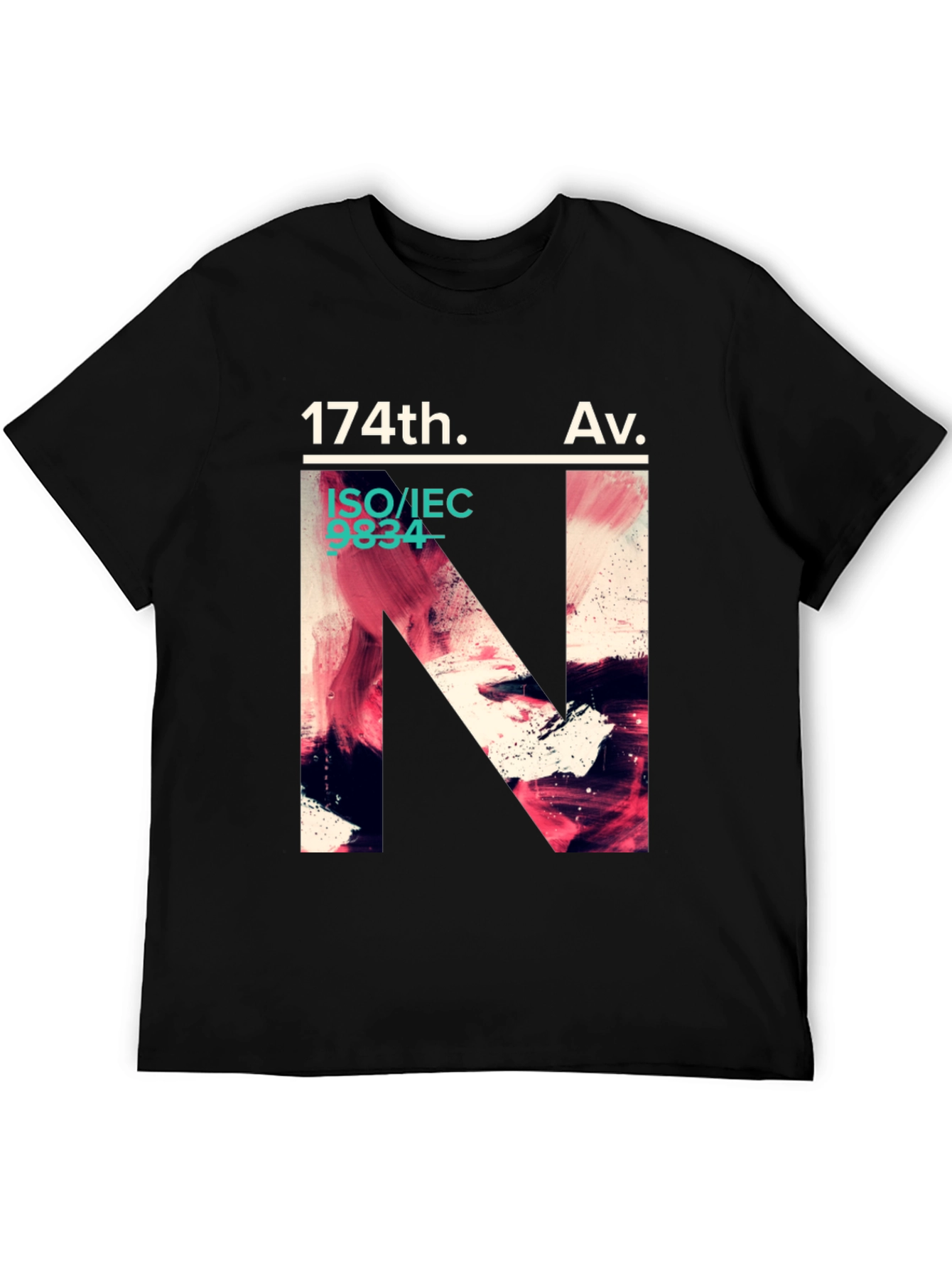 Black 174th Av. Graphic T-Shirt - Modern Artistic Design view 5