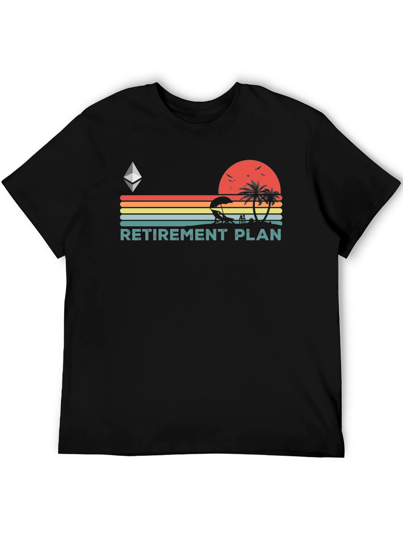 Retirement Plan T-Shirt - Beach Sunset Design - 5