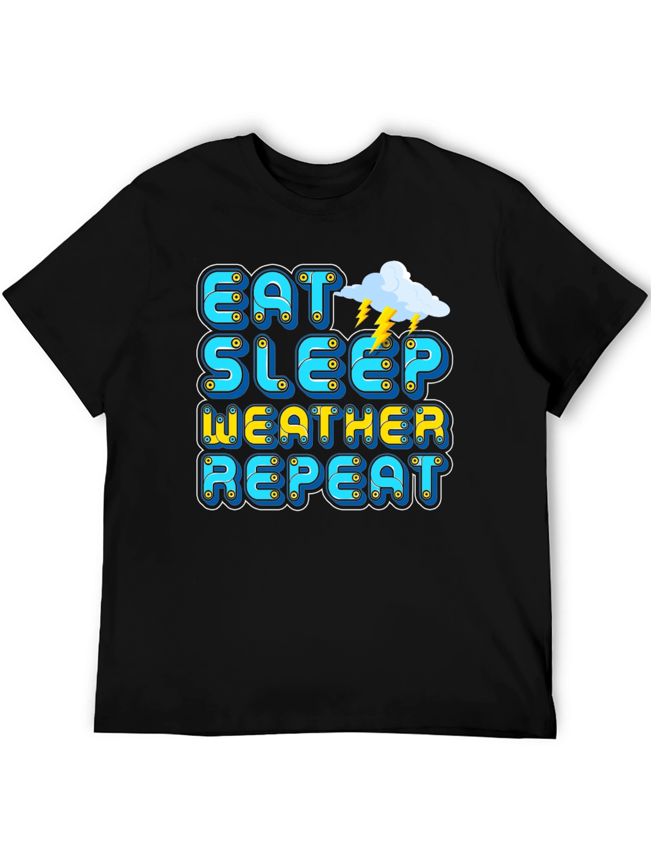 Black Eat Sleep Weather Repeat Graphic Tee view 5