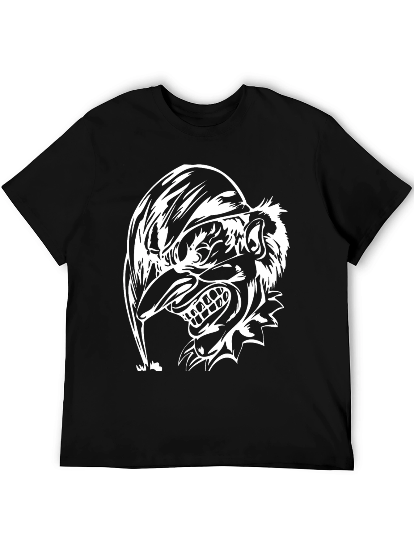 Black Men's Black T-Shirt - Jester Graphic Print view 5