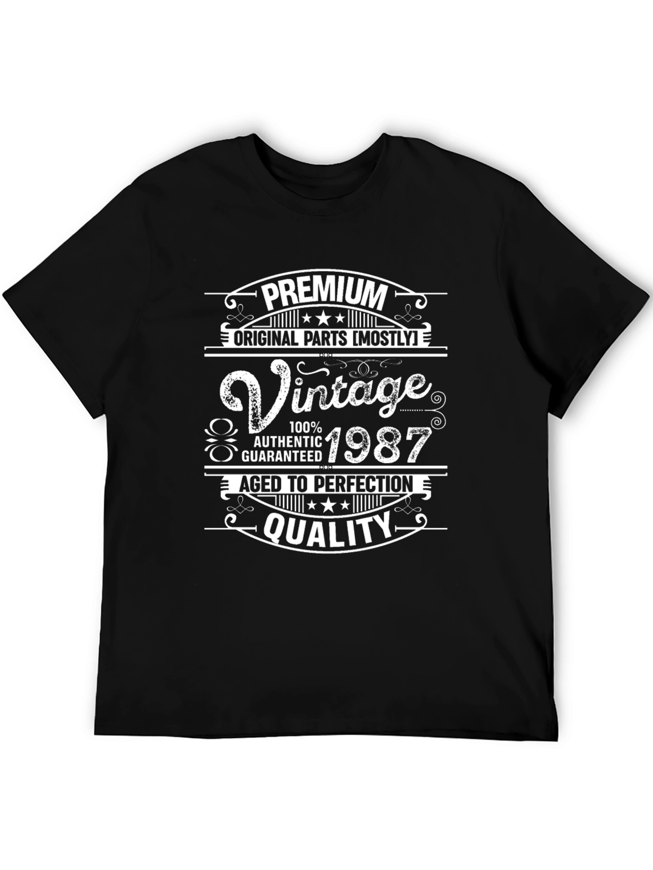 Black Vintage 1987 Premium Quality Graphic Tee view 5