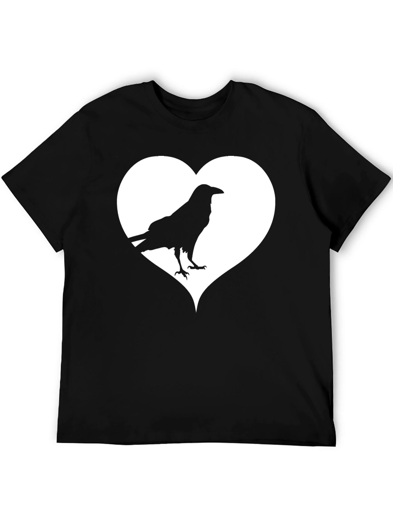 Black Raven Heart Graphic T-Shirt - Stylish Crow Tee view 5