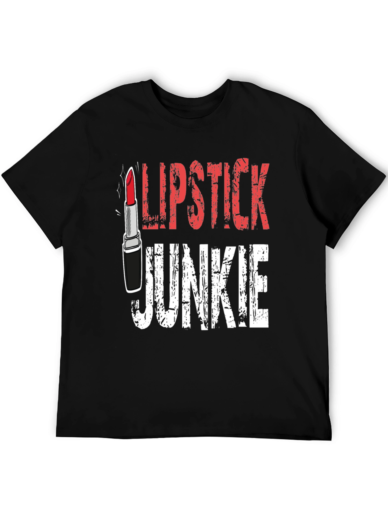 Black Lipstick Junkie Graphic Tee - Black Cotton T-Shirt view 5