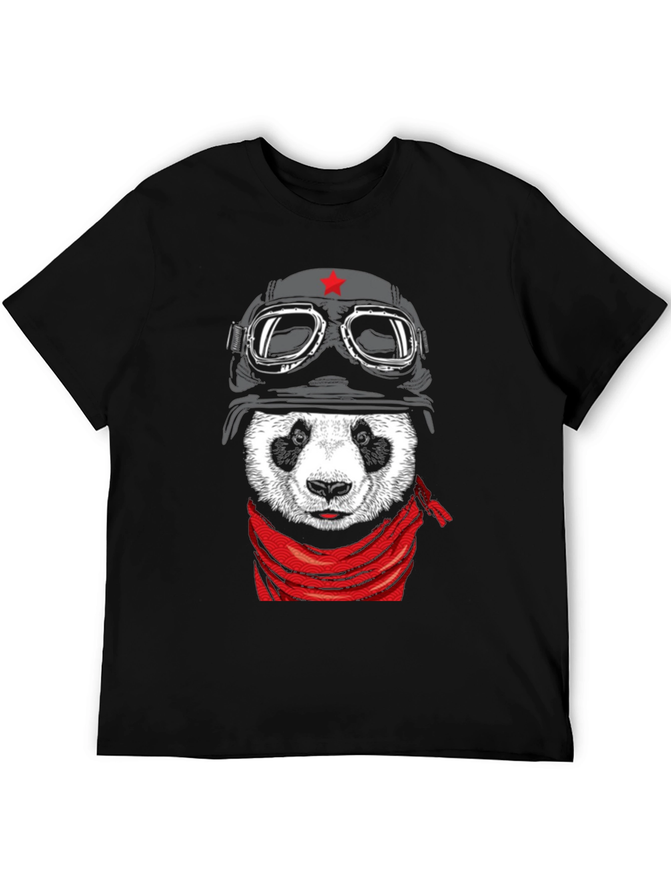 Black Panda Aviator T-Shirt - Unique Graphic Tee view 5