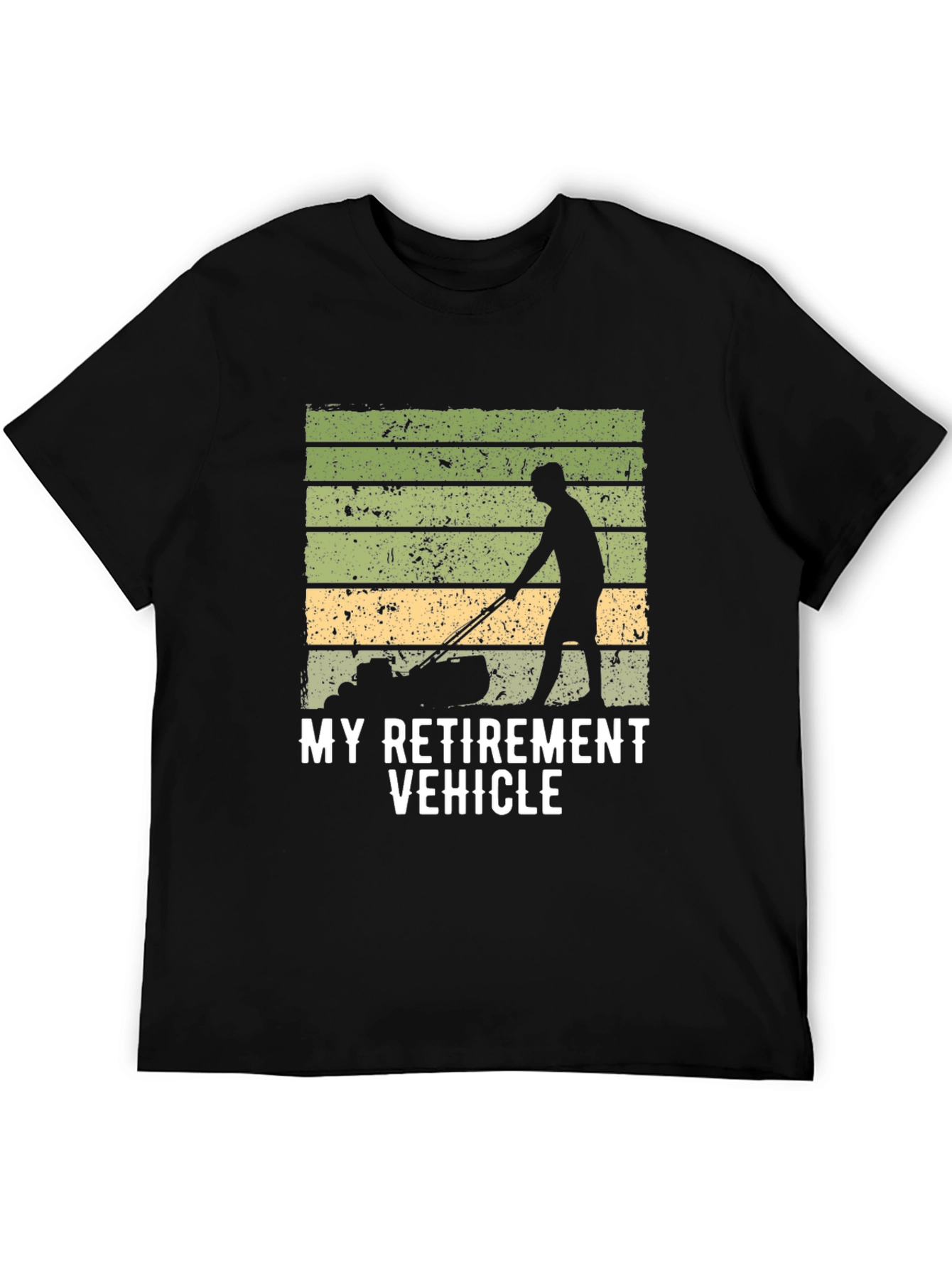 Black My Retirement Vehicle T-Shirt - Lawn Mower view 5