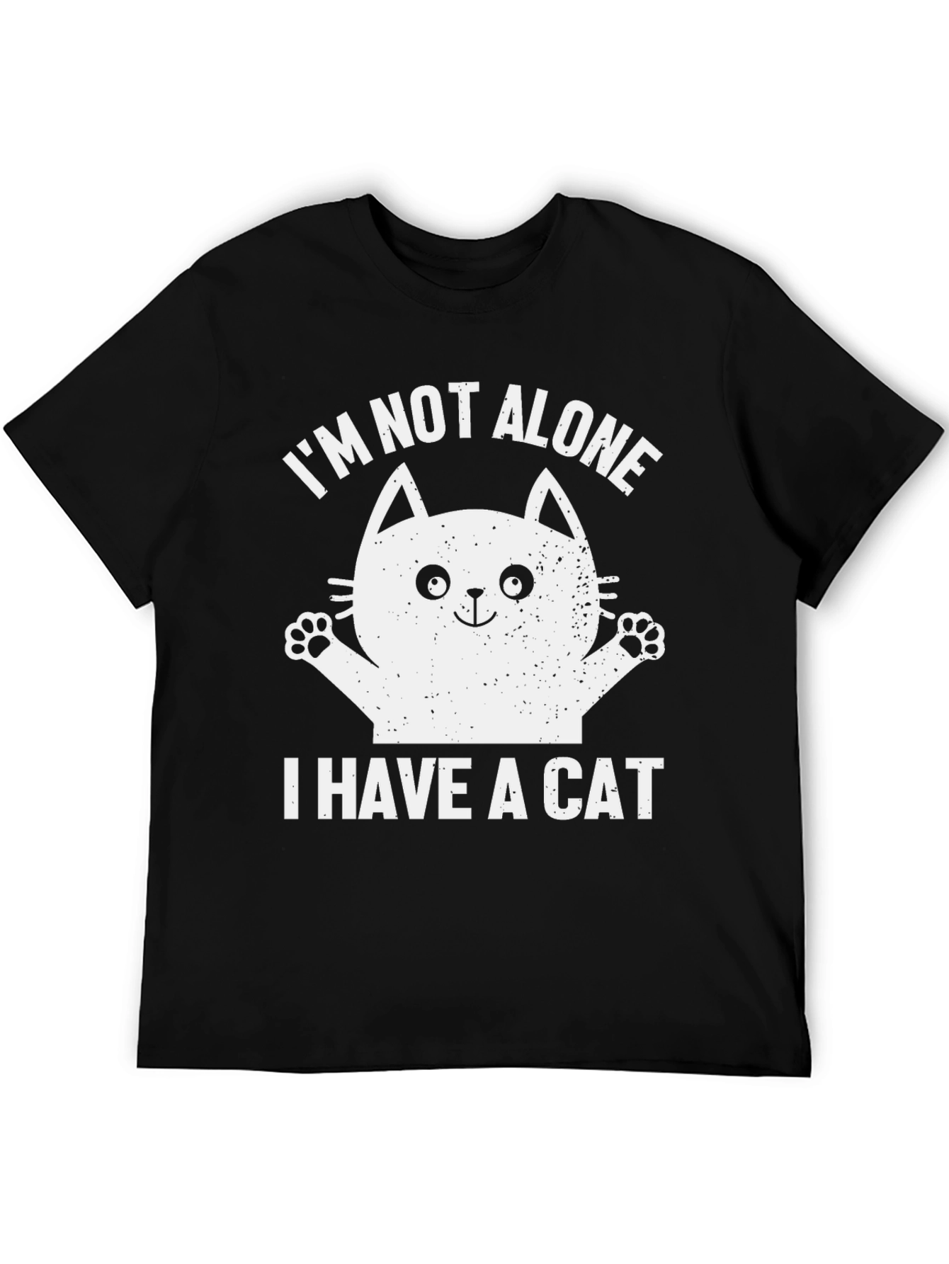 Black I'm Not Alone, I Have a Cat T-Shirt view 5