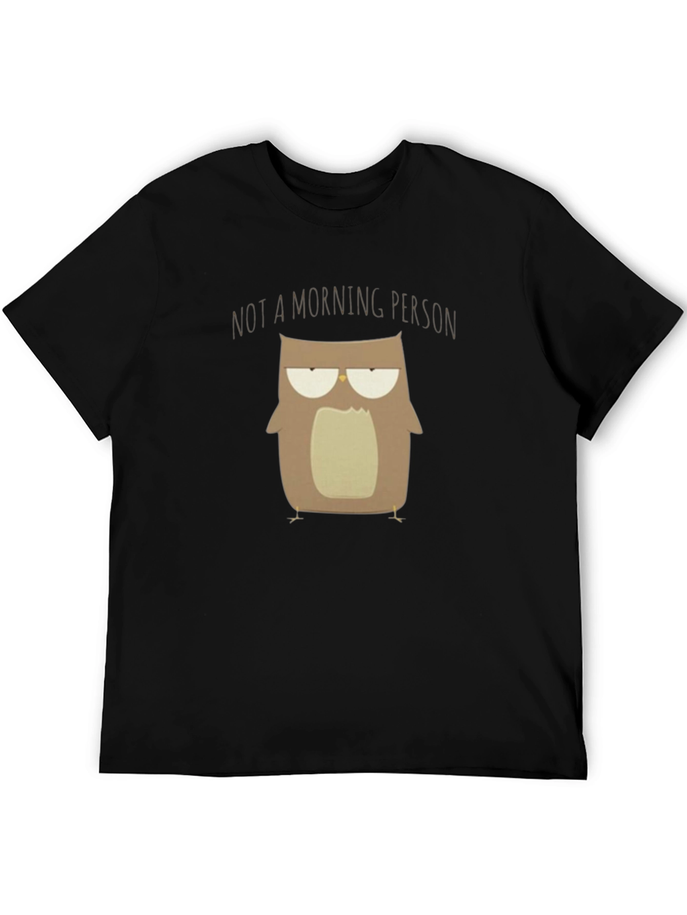 Black Not A Morning Person Owl T-Shirt view 5