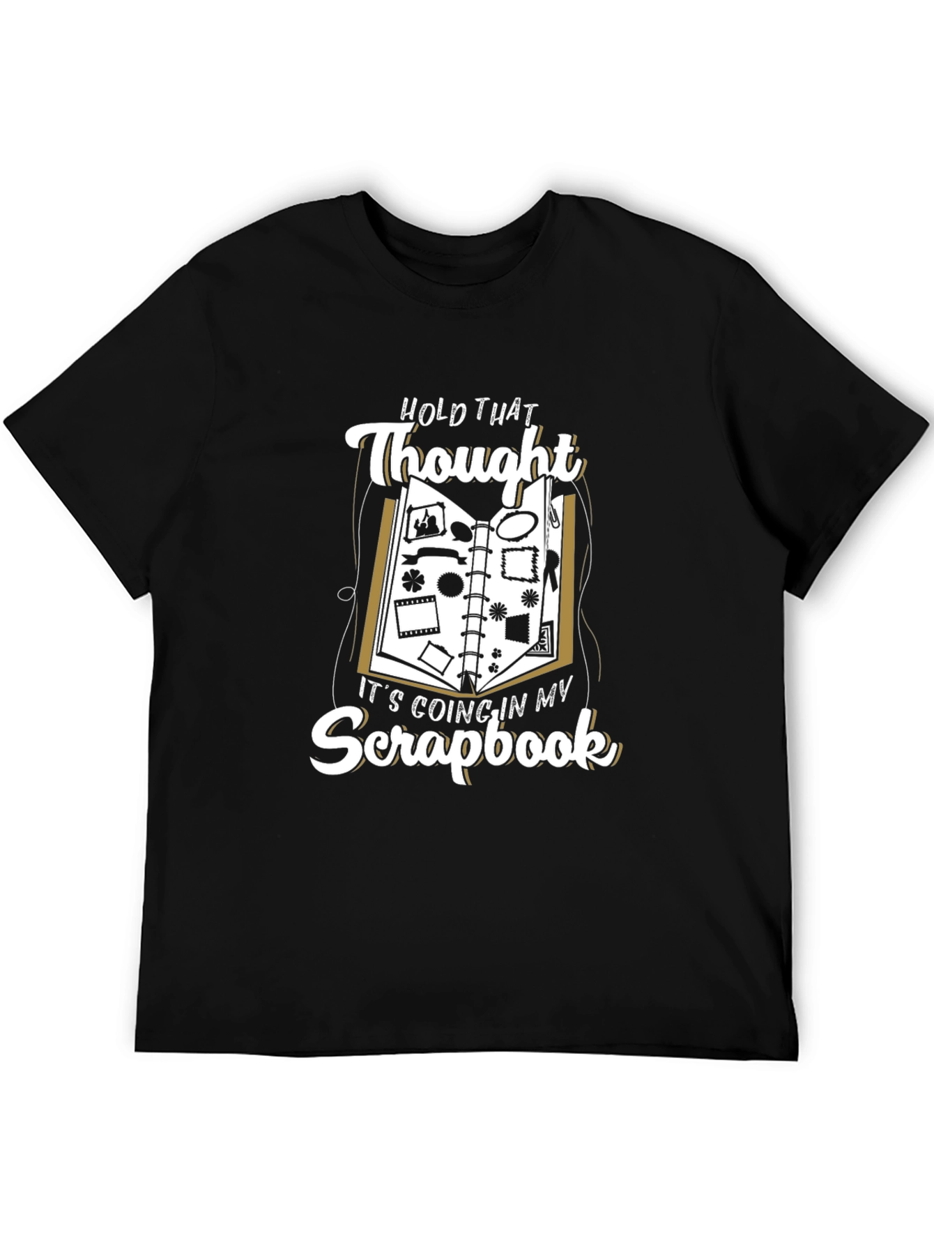 Black Hold That Thought Scrapbook T-Shirt view 5