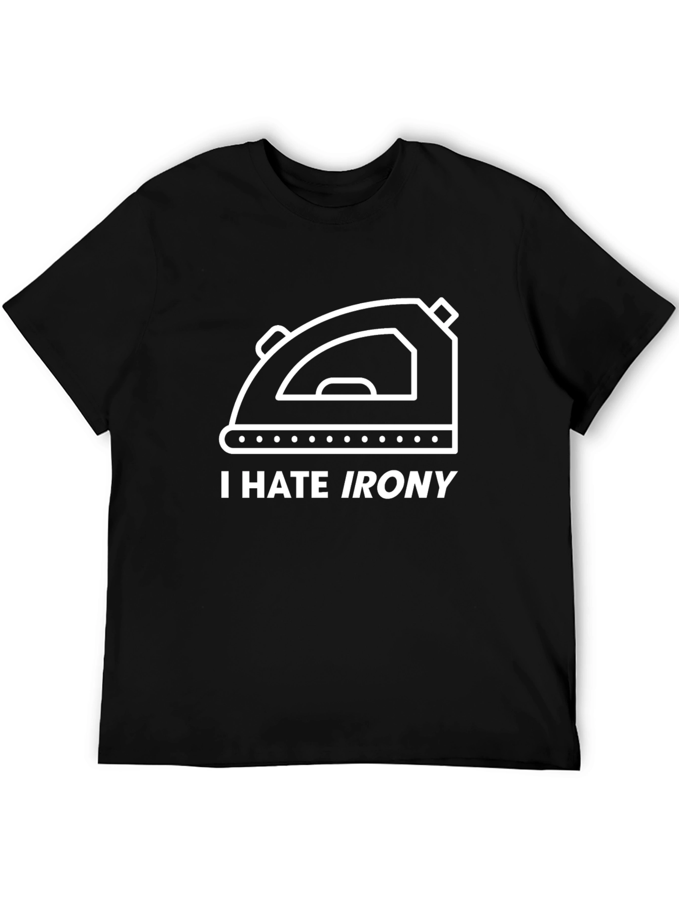 Black I Hate Irony Graphic Novelty T-Shirt view 5
