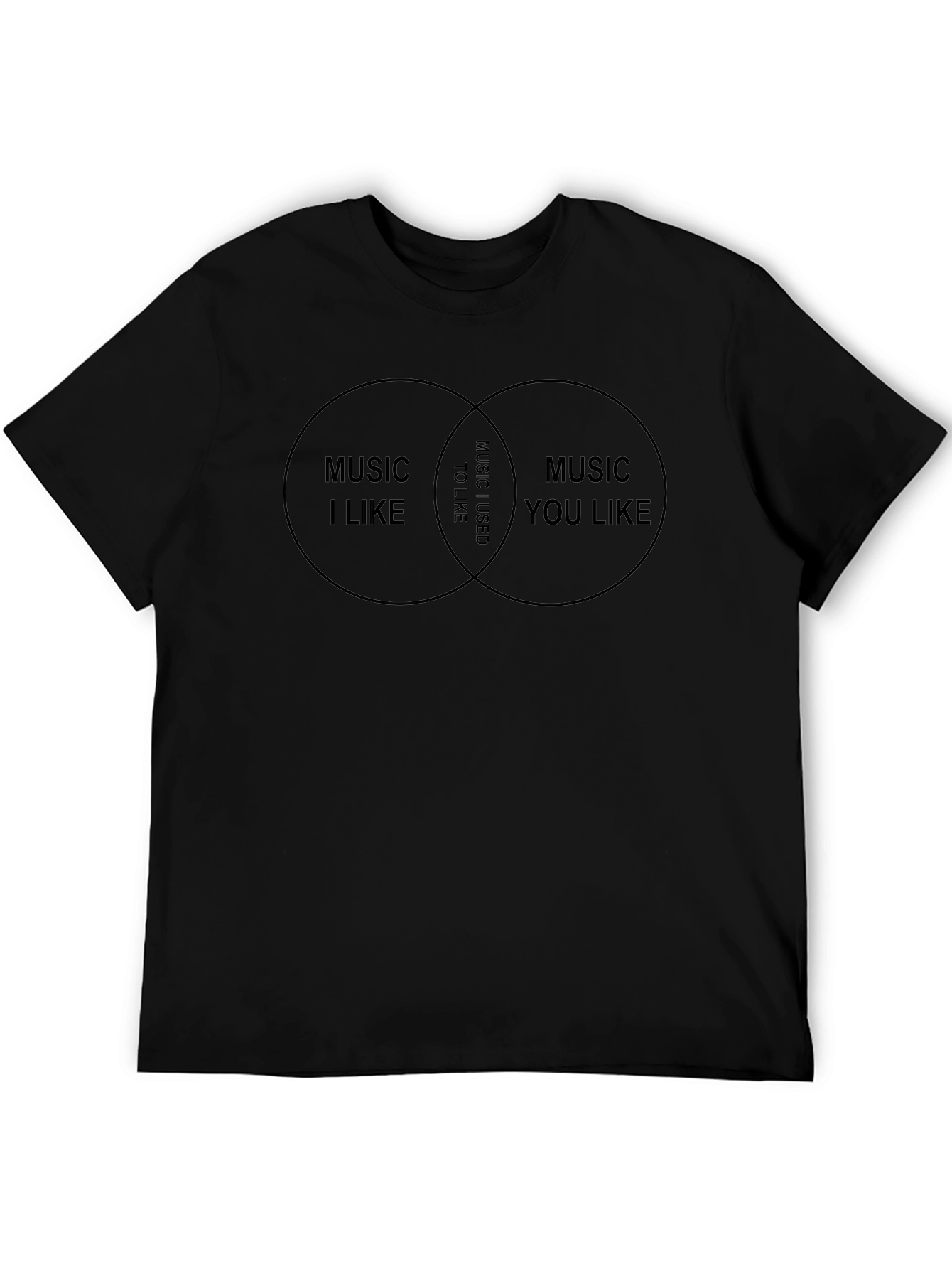 Black Music Venn Diagram T-Shirt - I Like & You Like view 5