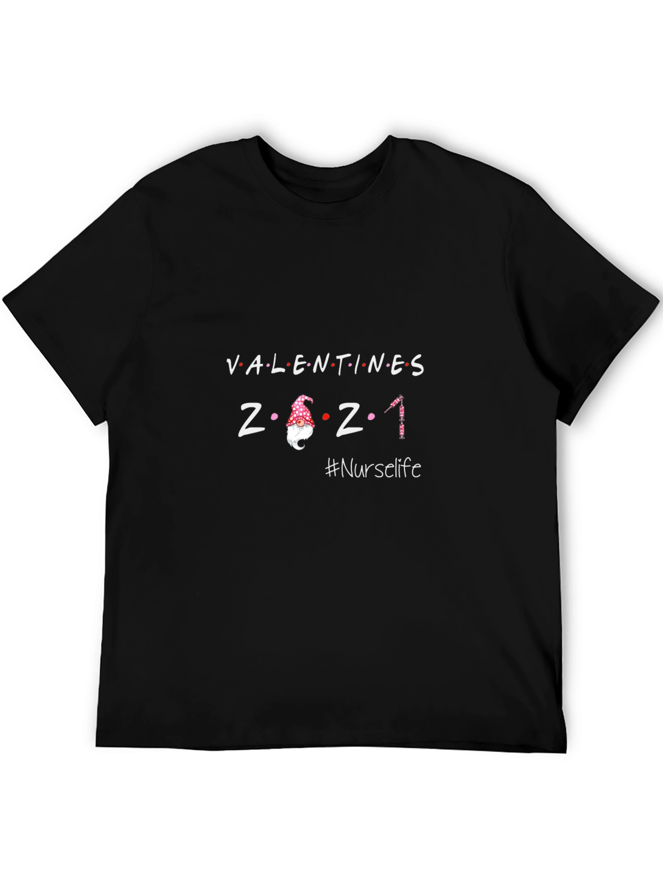 Black Valentines 2021 Nurse Life T-Shirt view 5