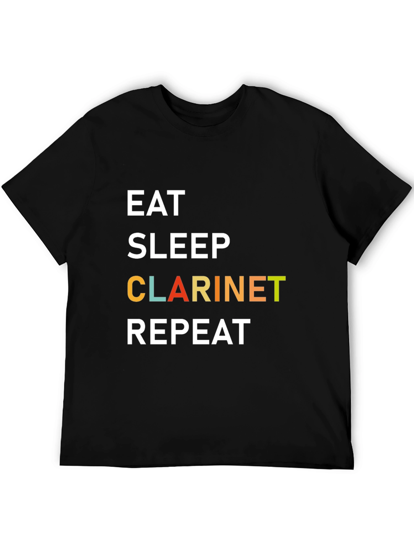 Black Eat Sleep Clarinet Repeat T-Shirt view 5