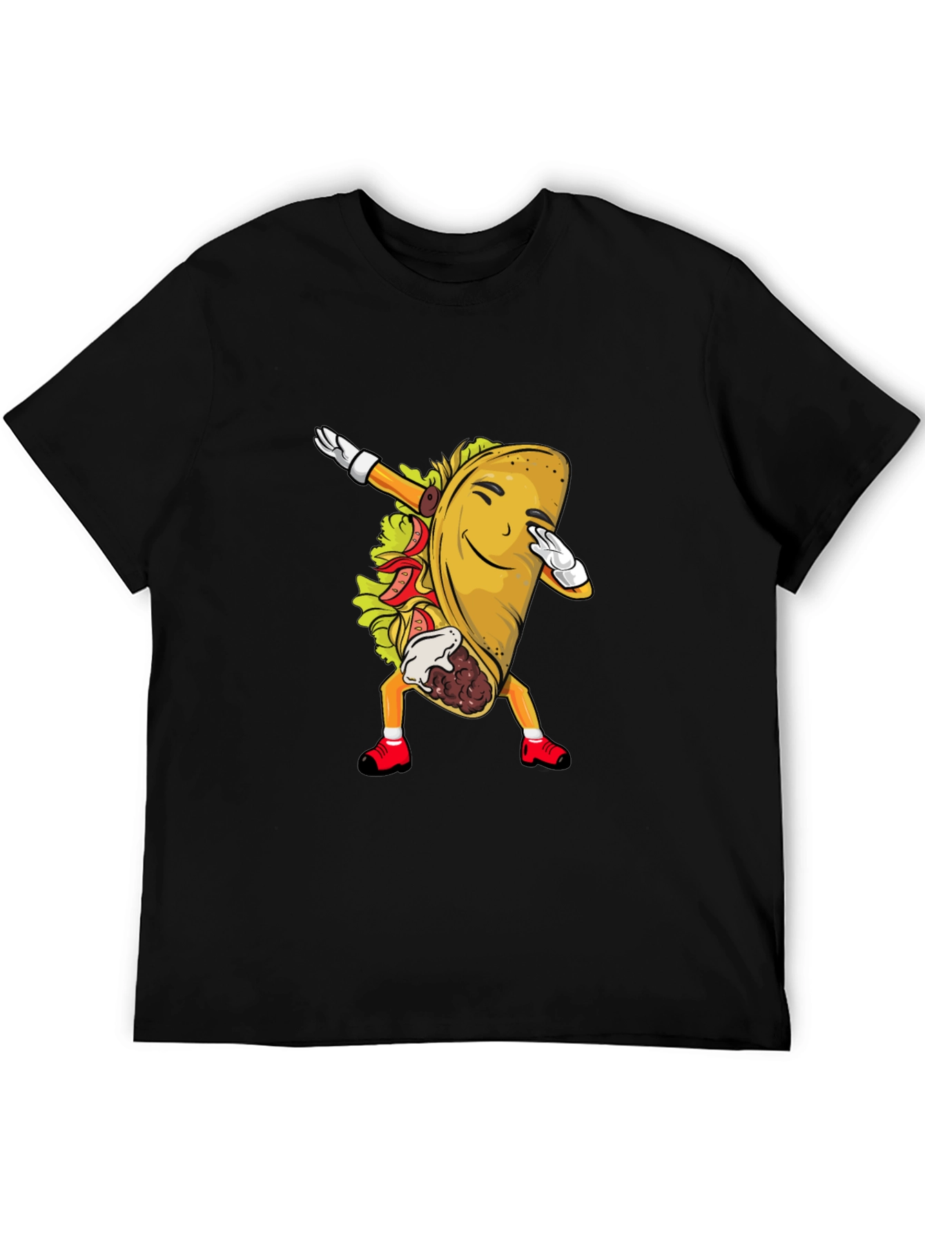 Black Taco Dabbing Graphic Tee - Fun Food Shirt view 5
