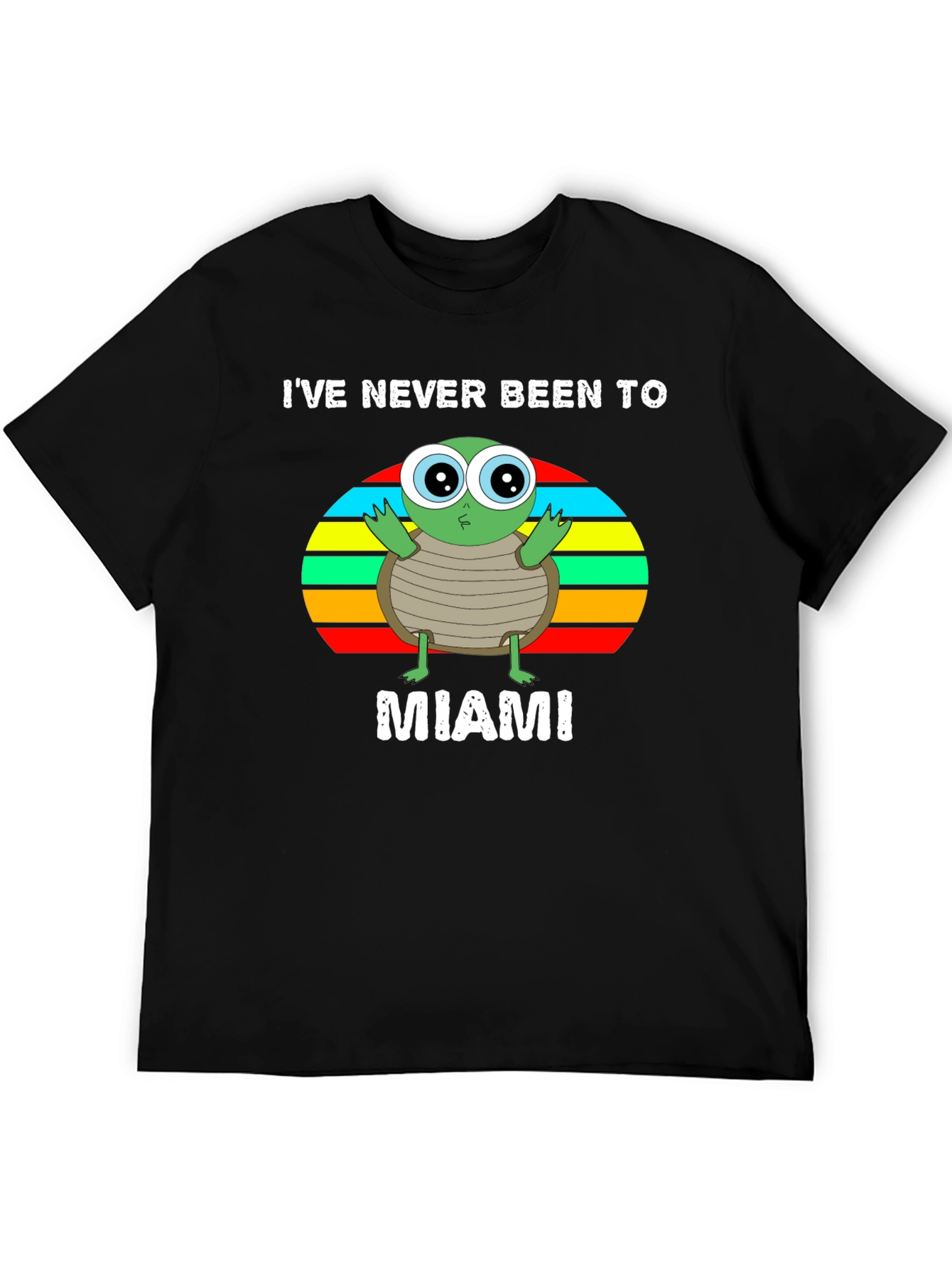 Black I've Never Been To Miami Turtle Graphic T-Shirt view 5