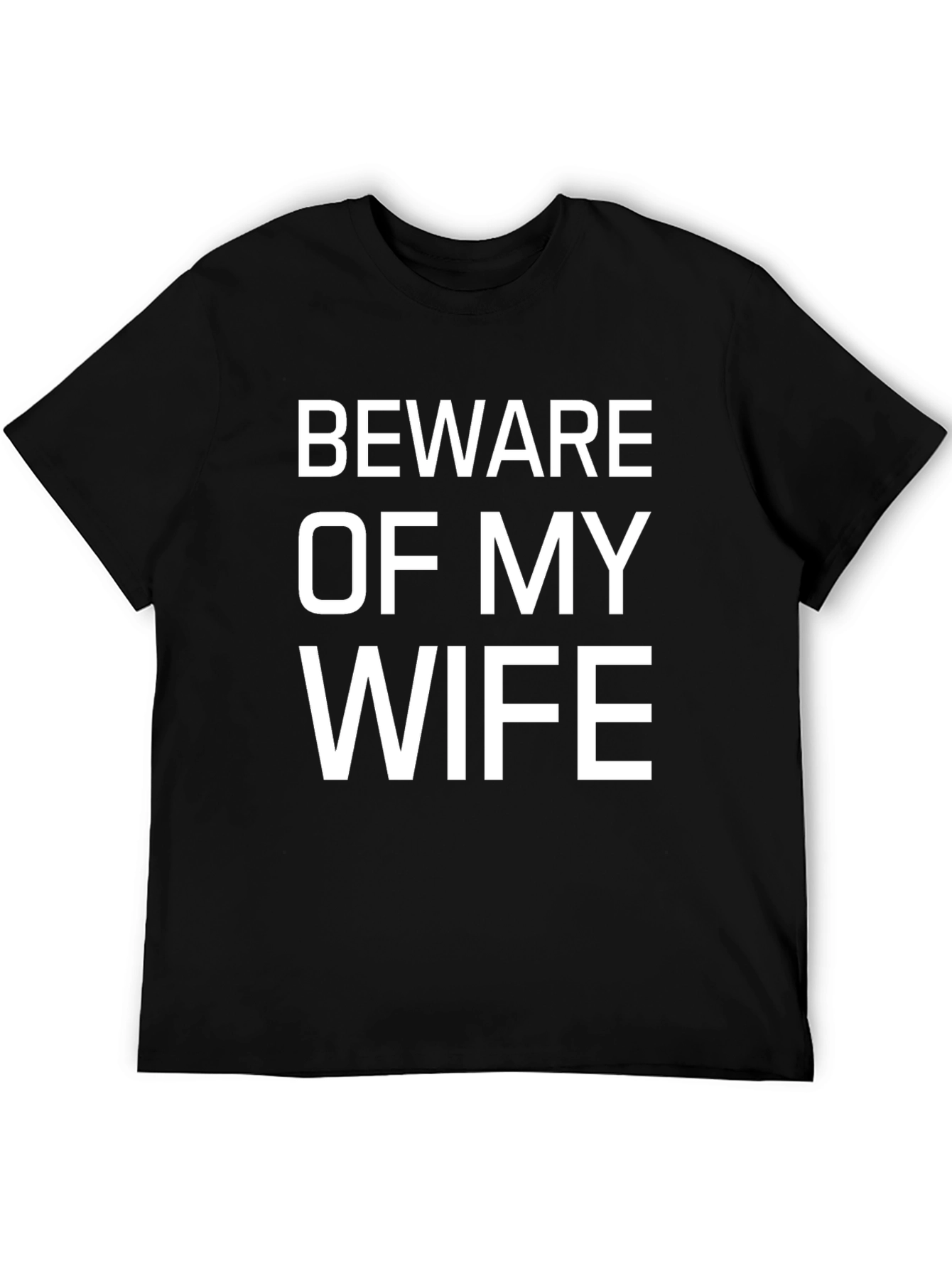 Black Beware of My Wife Funny Graphic Tee view 5