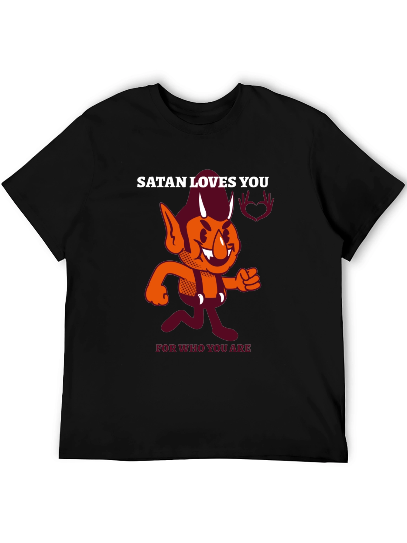 Black Satan Loves You Graphic T-Shirt view 5