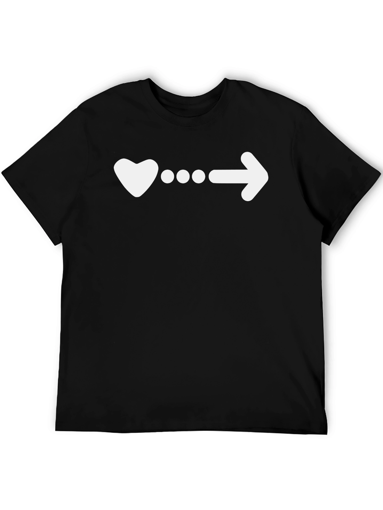 Black Heart to Arrow Black Graphic Tee view 5