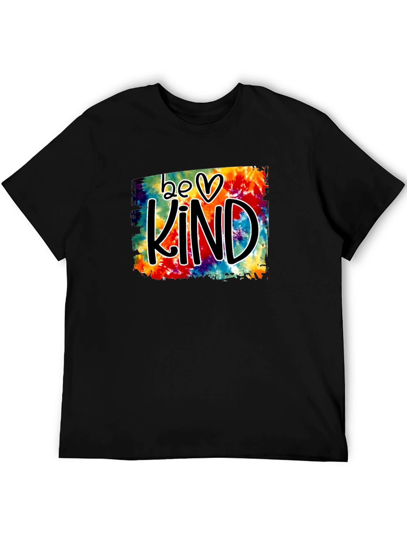 Black Be Kind Tie Dye Graphic Tee - Black view 5