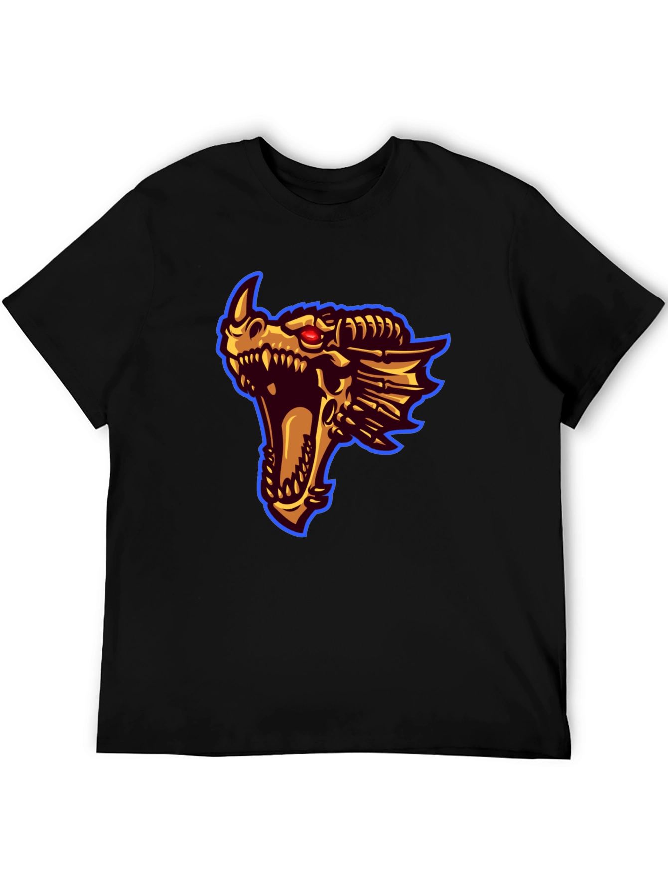 Black Dragon Head Graphic Print T-Shirt view 5