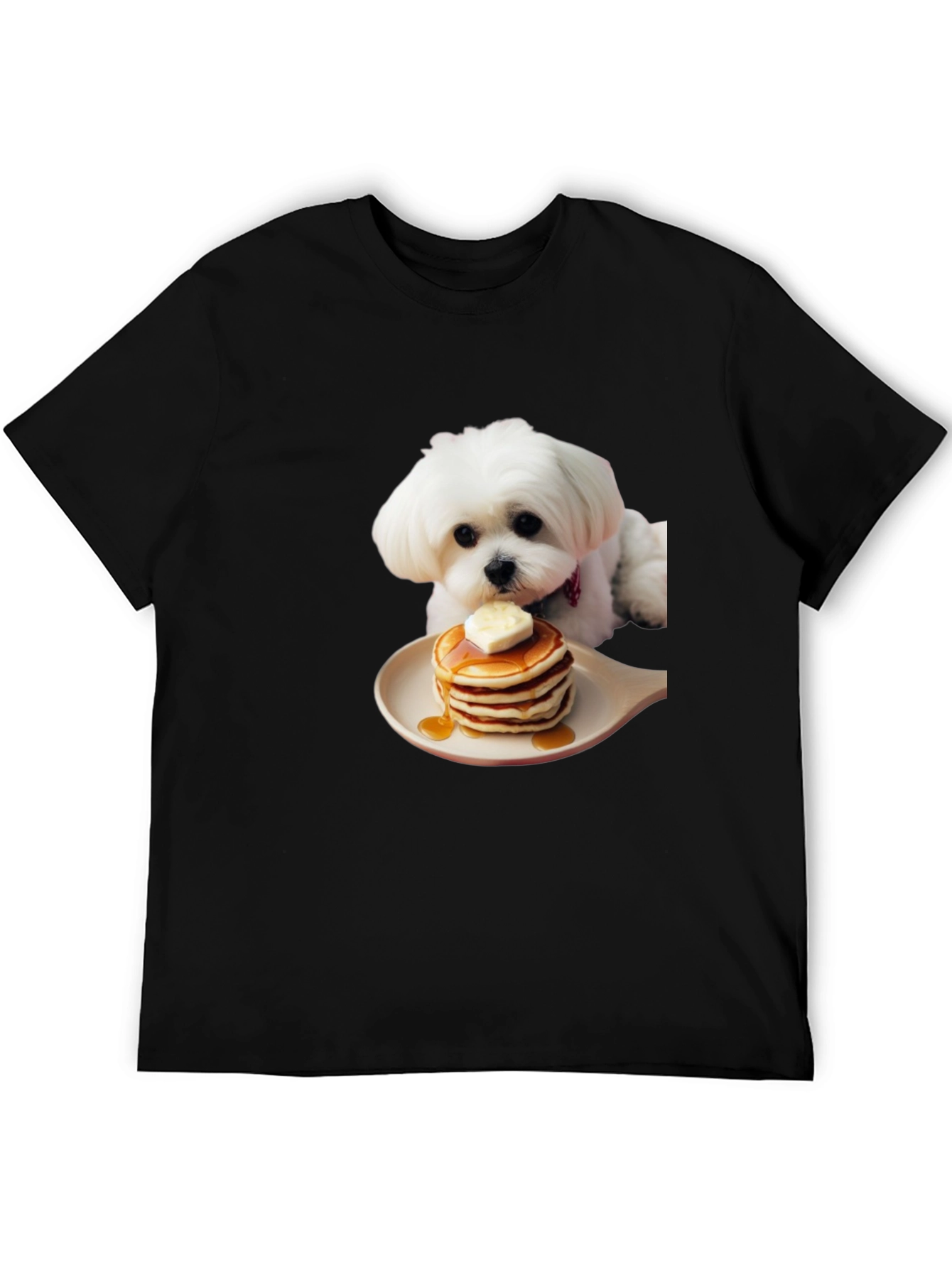 Dog and Pancakes Black T-Shirt - Foodie Pup Apparel - 5
