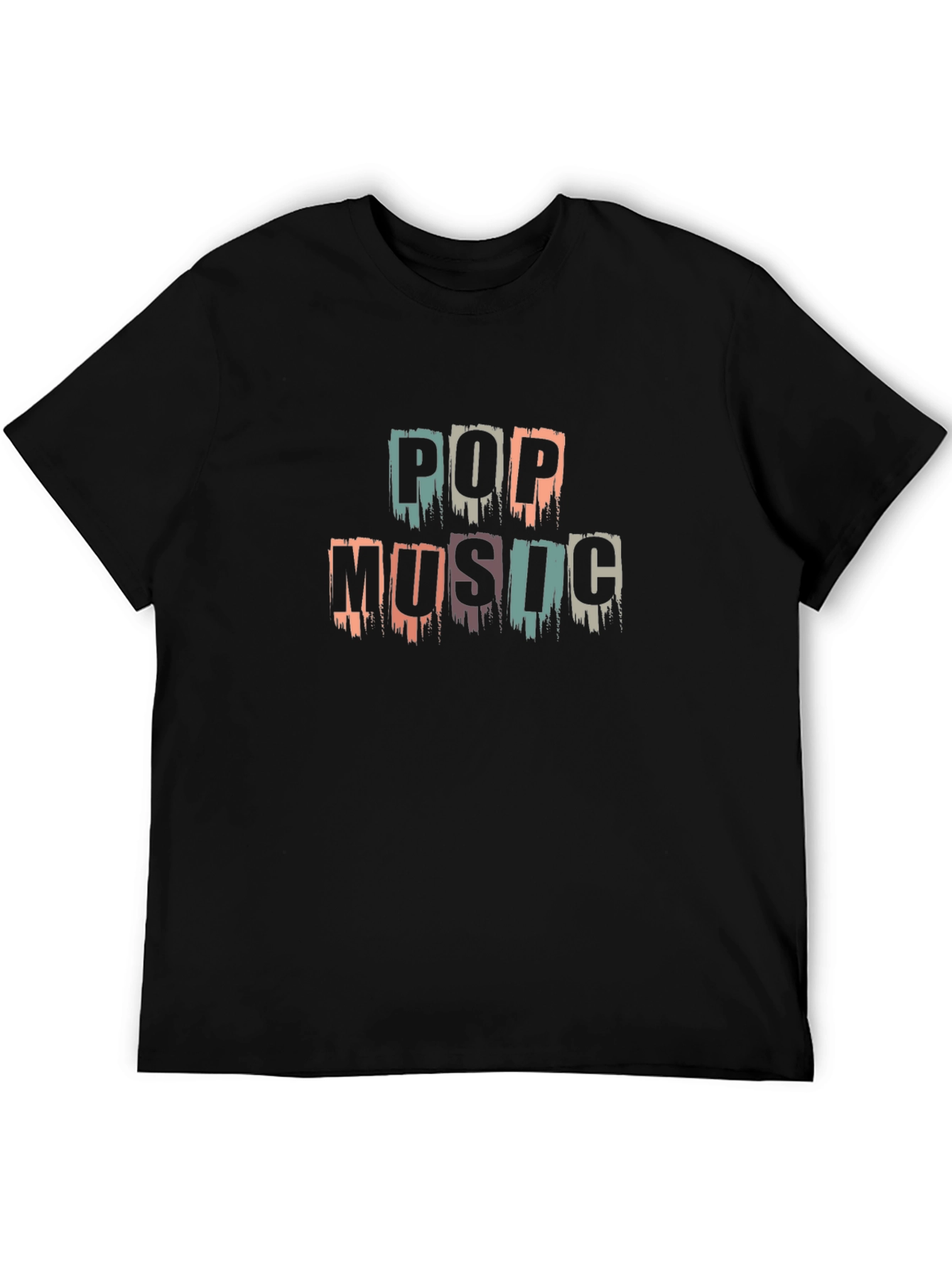 Black Pop Music Graphic Tee - Unisex Black Cotton T-Shirt view 5