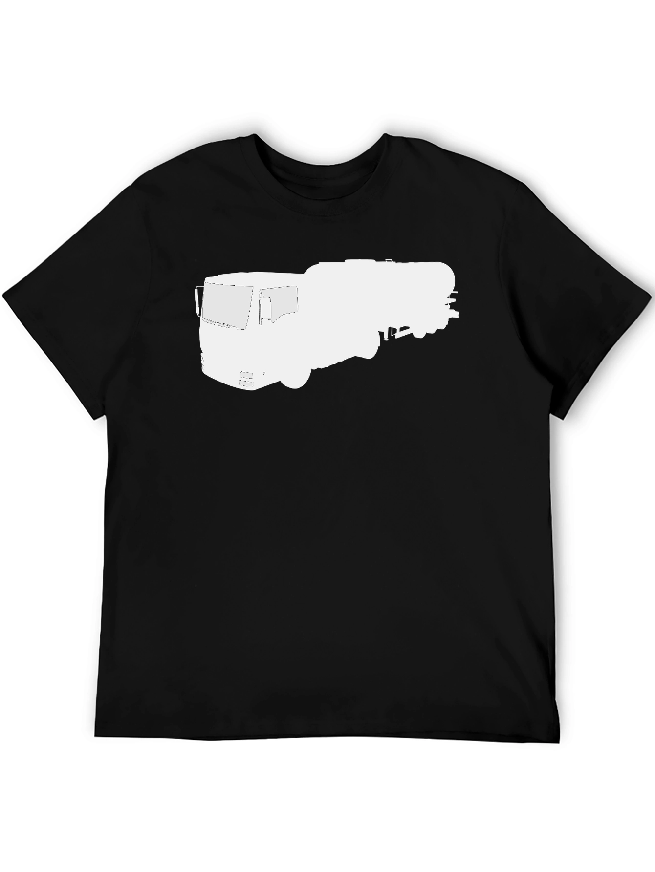 Black Trucker Tee: Black Heavy-Duty Vehicle Graphic T-Shirt view 5