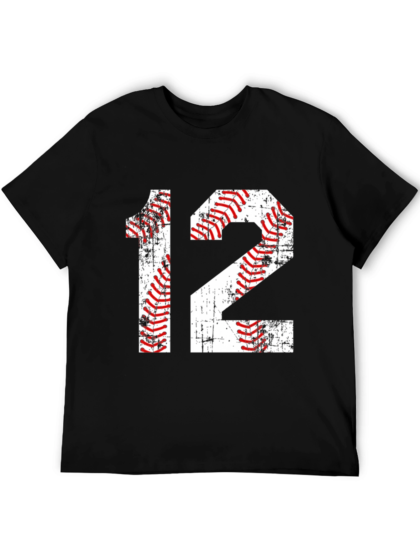 Black Baseball Number 12 T-Shirt view 5