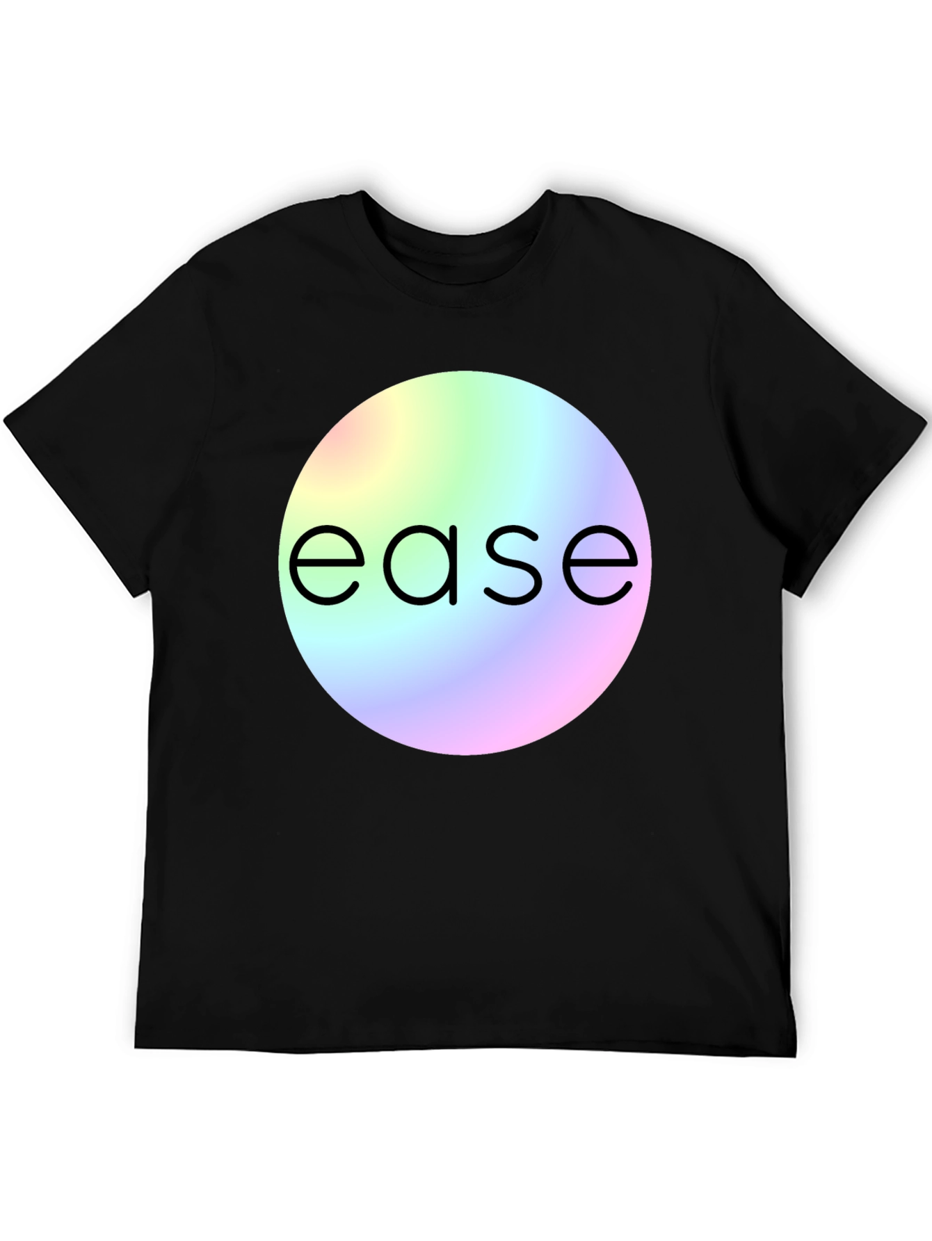 Black Ease Rainbow Circle Graphic T-Shirt view 5