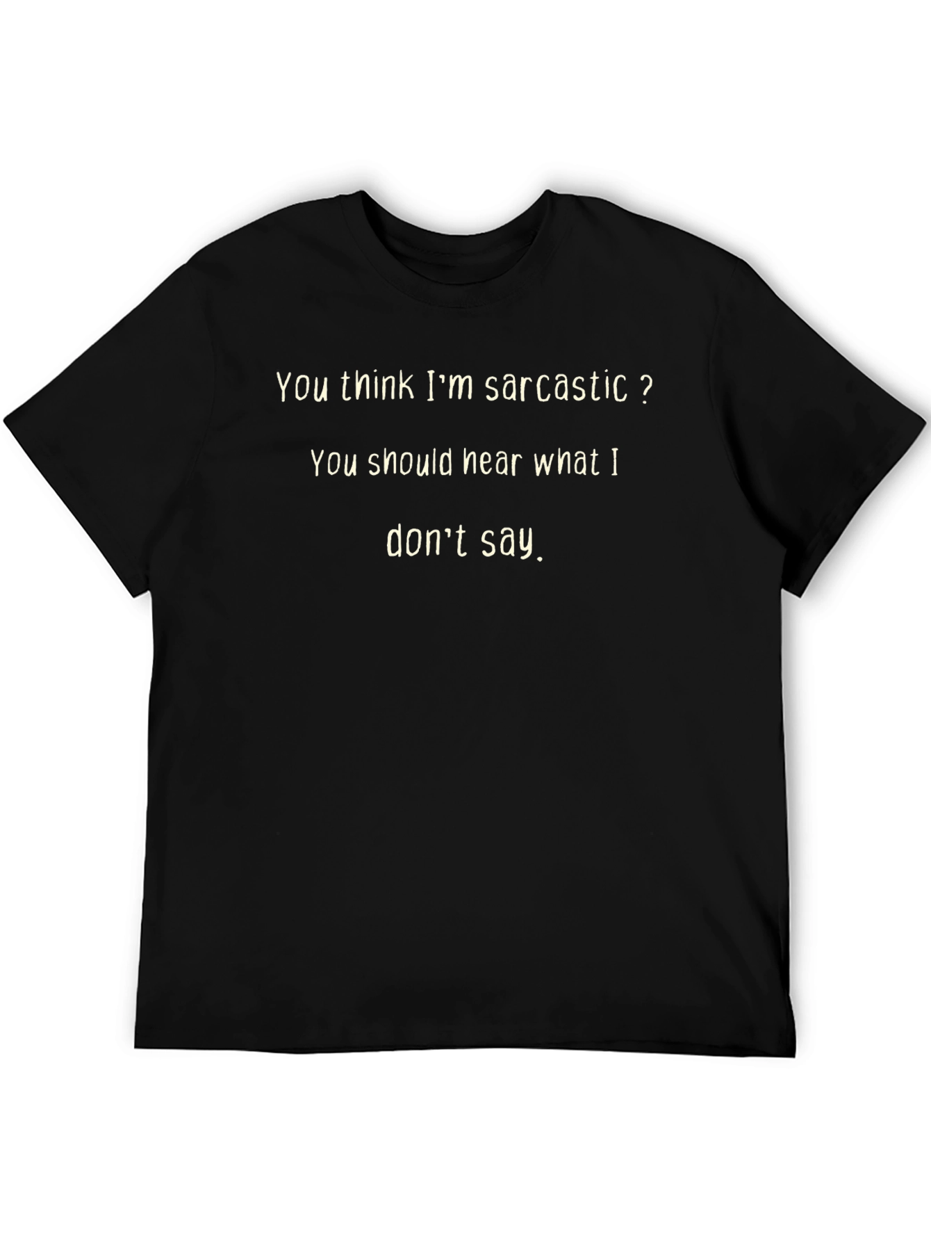 Black Sarcastic Humor T-Shirt - Black view 5