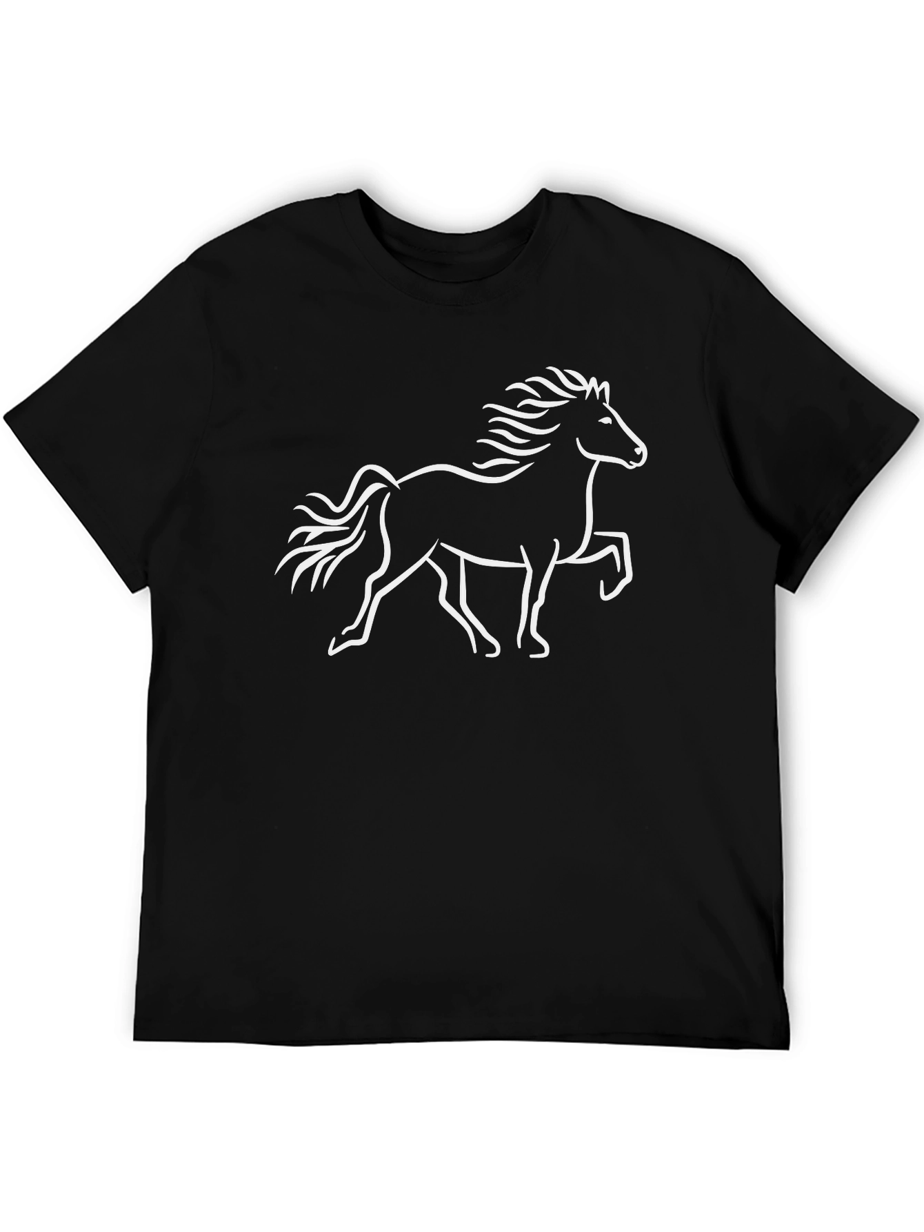 Black Horse Graphic Tee - Black Cotton Comfort view 5