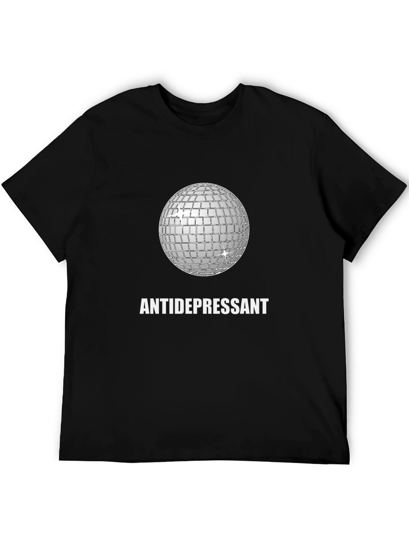 Black Antidepressant Disco Ball Graphic Tee - Stylish Comfort view 5