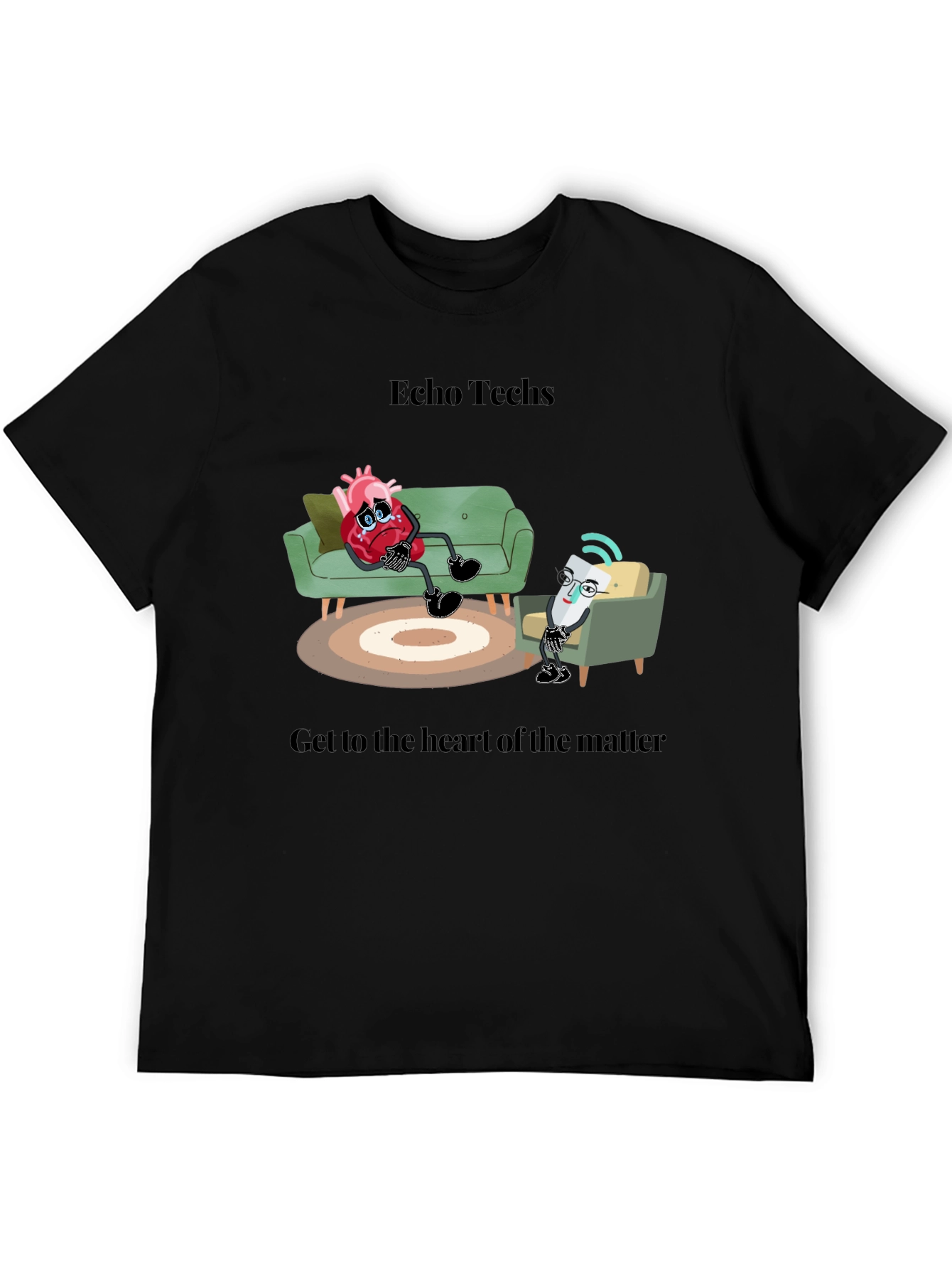 Black Echo Techs T-Shirt: Get to the Heart of the Matter view 5