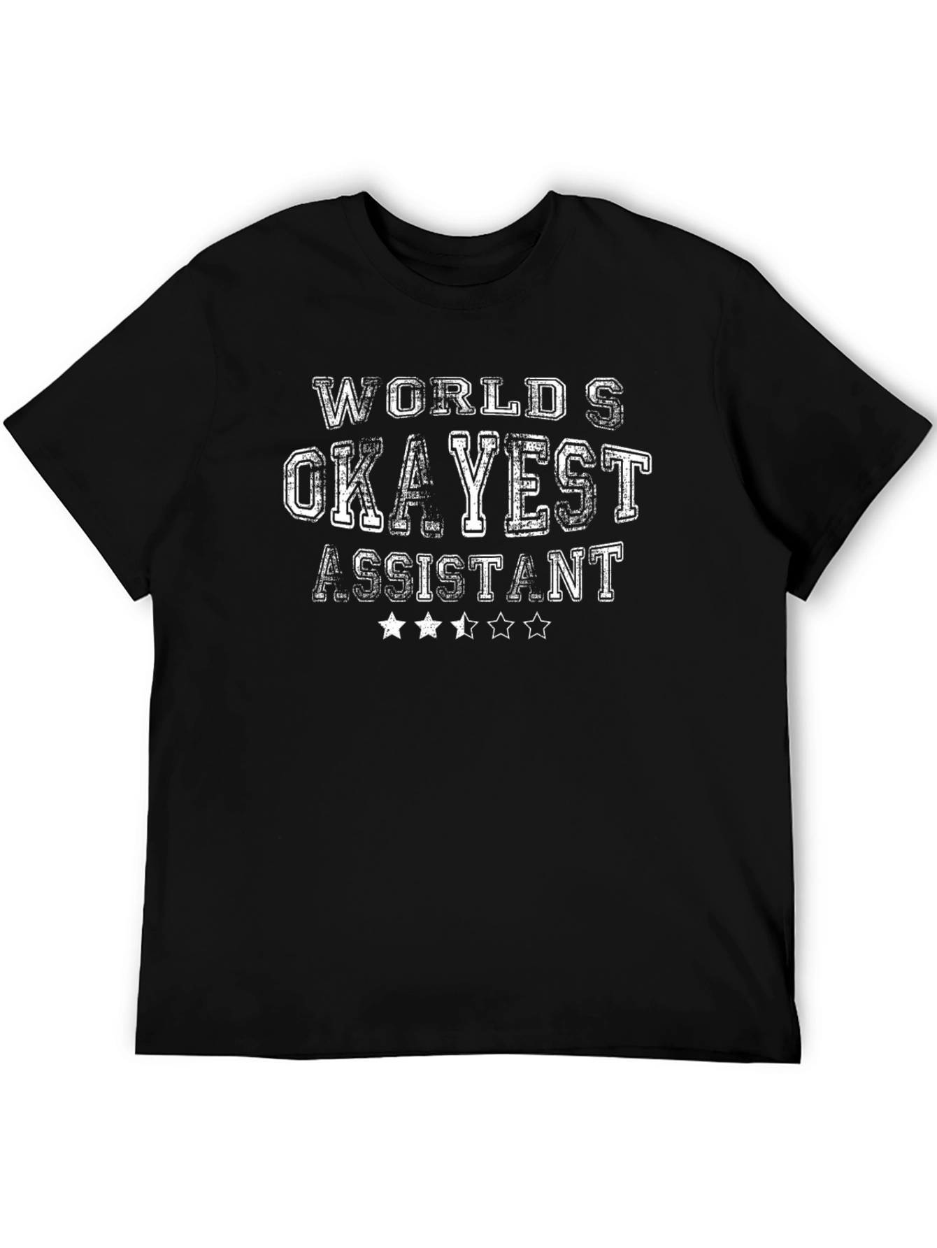 Black World's Okayest Assistant Graphic T-Shirt view 5
