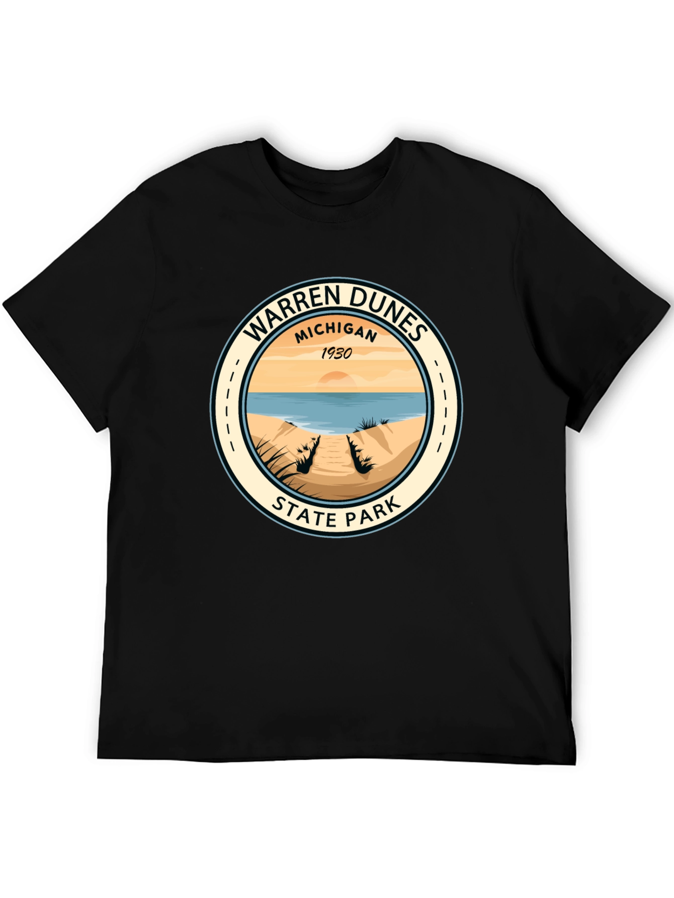 Black Warren Dunes State Park Black T-Shirt view 5