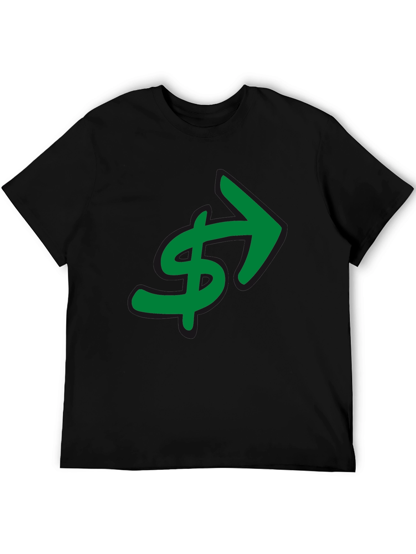 Black Green Dollar Arrow Graphic T-Shirt view 5