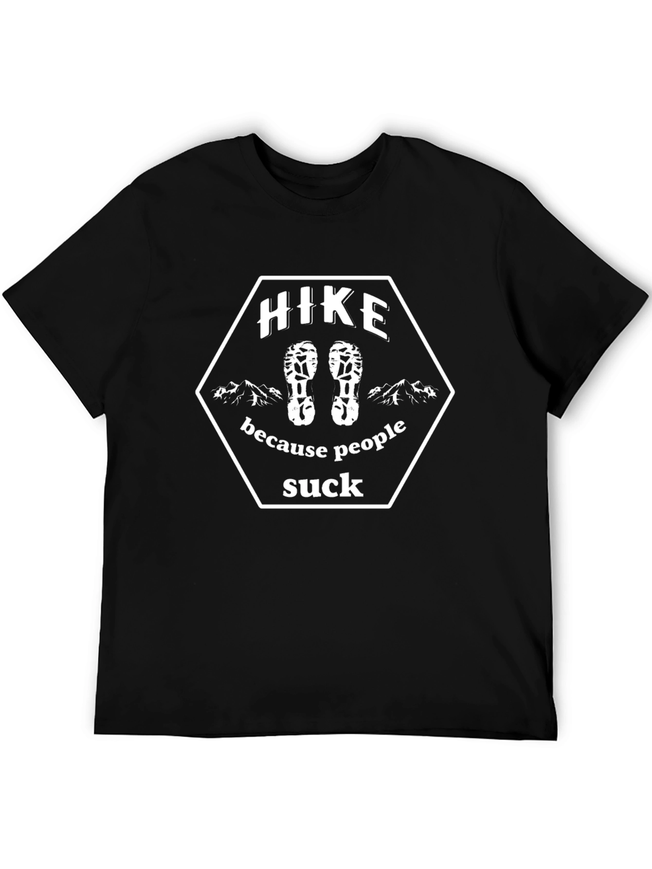Black Hike Because People Suck Graphic T-Shirt view 5