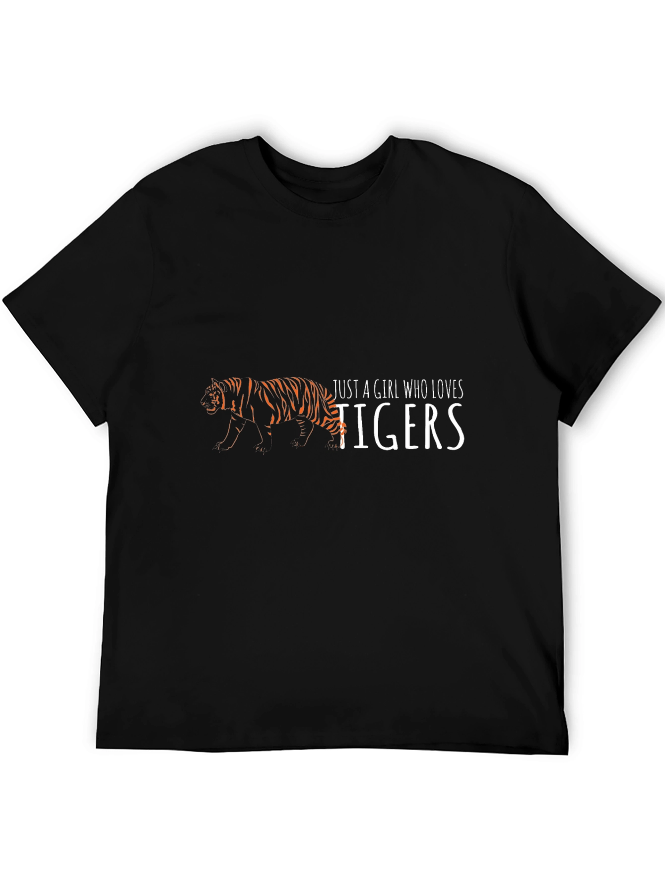 Black Girl Who Loves Tigers Black T-Shirt view 5