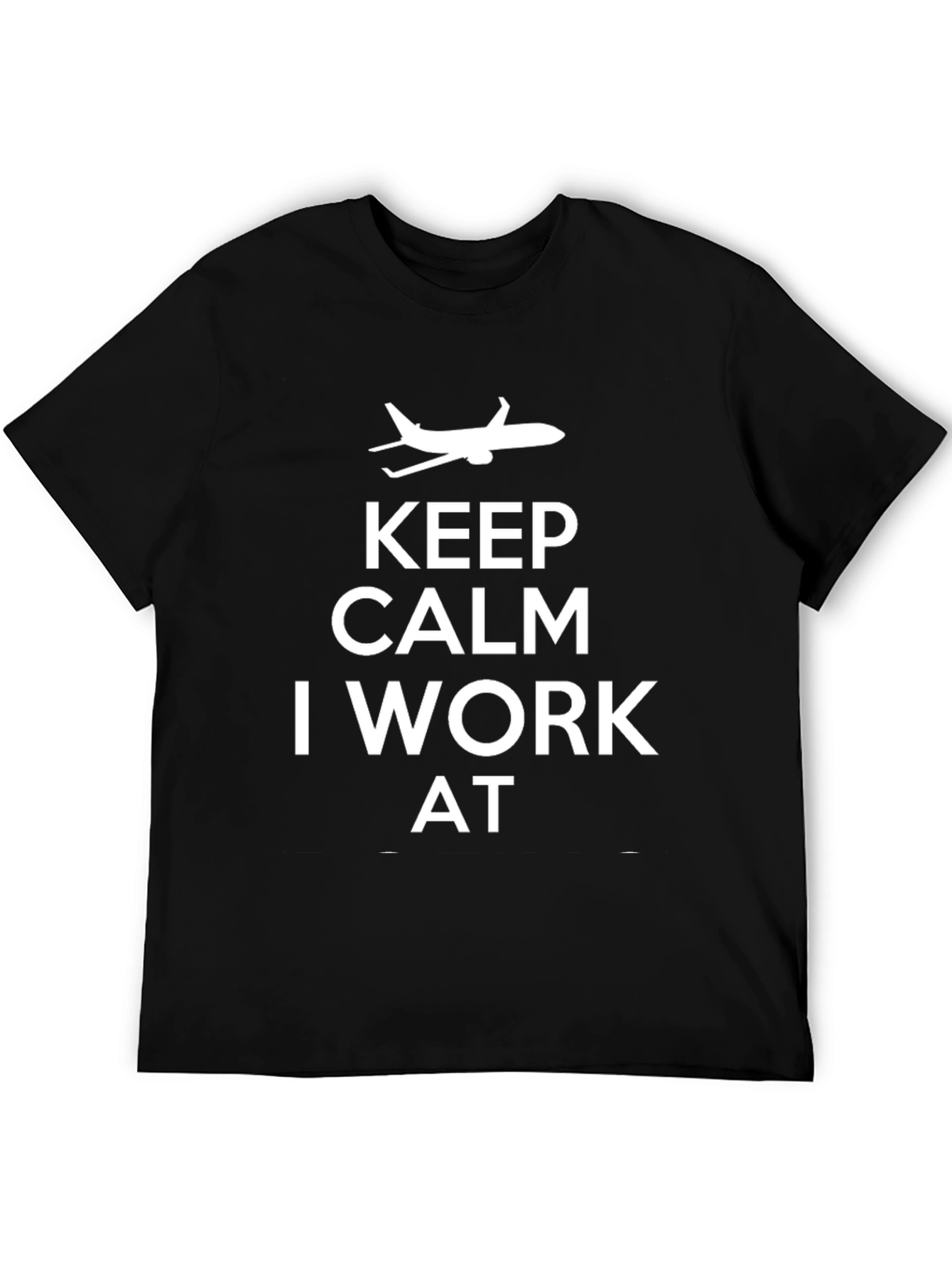 Black Keep Calm I Work At Airplane T-Shirt view 5