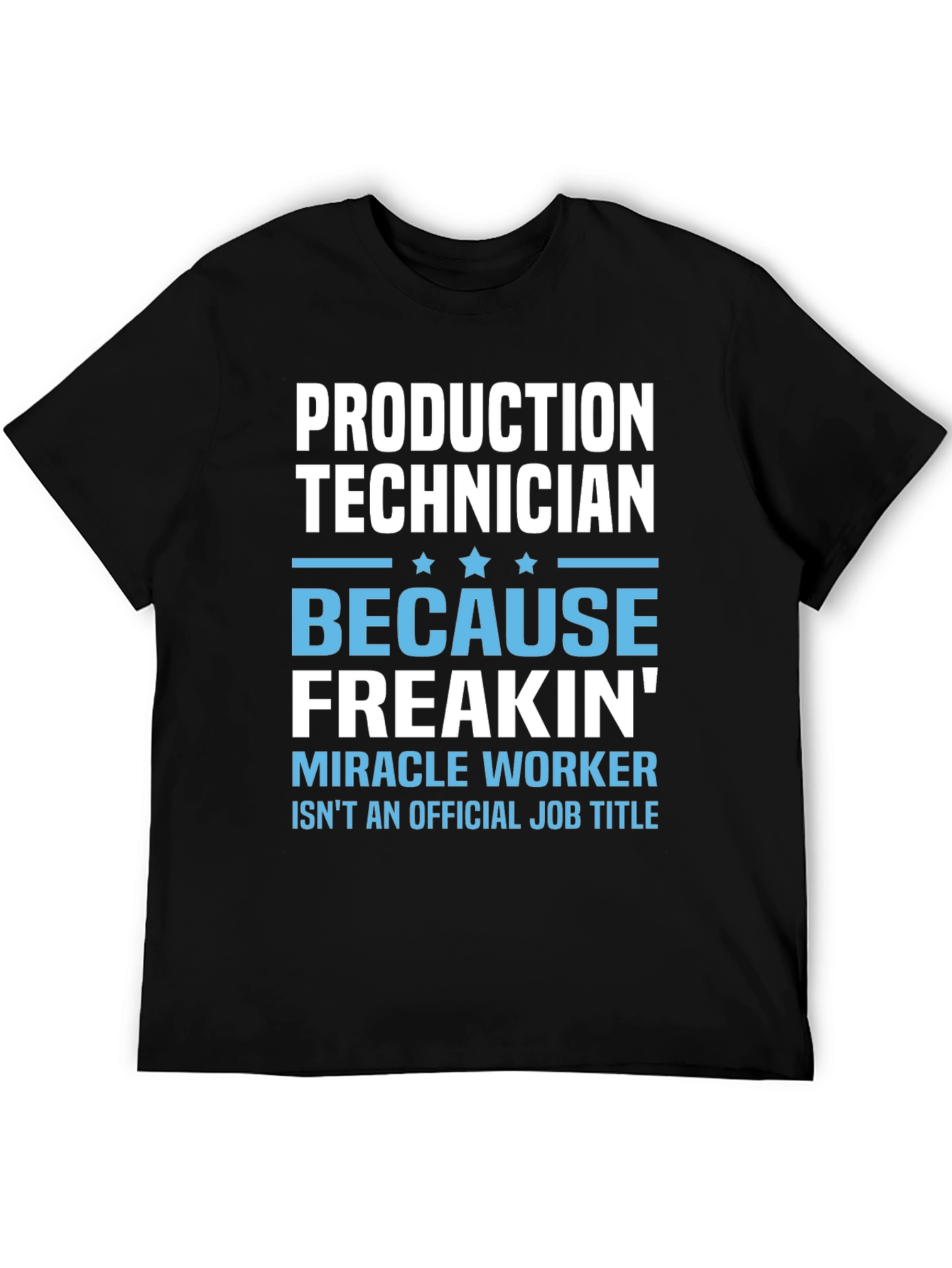 Black Production Technician Funny Job Title T-Shirt view 5
